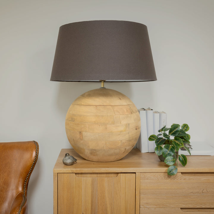 Natural Wooden Ball Table Lamp