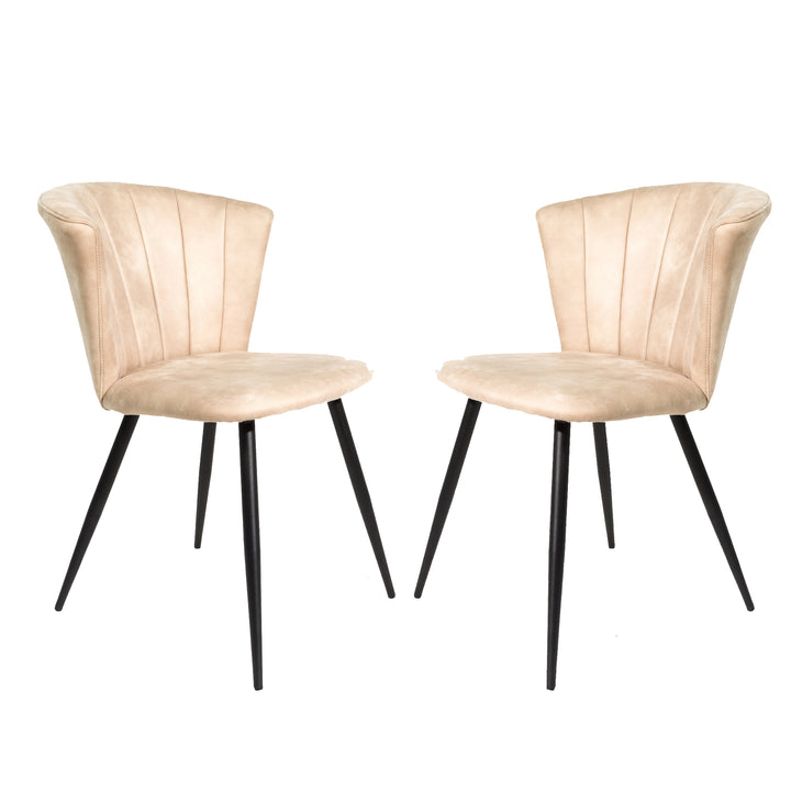 Bourne Moleskin Oyster Cream Set of Two Dining Chairs