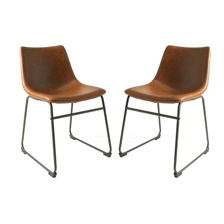 Dexter Tan Brown Set of Two Dining Chairs