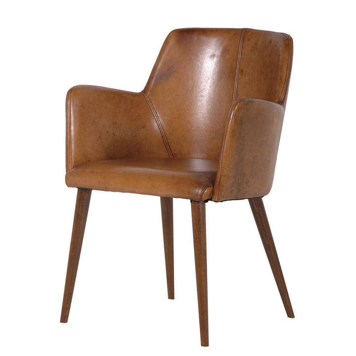Italian Leather Carver Office Chair
