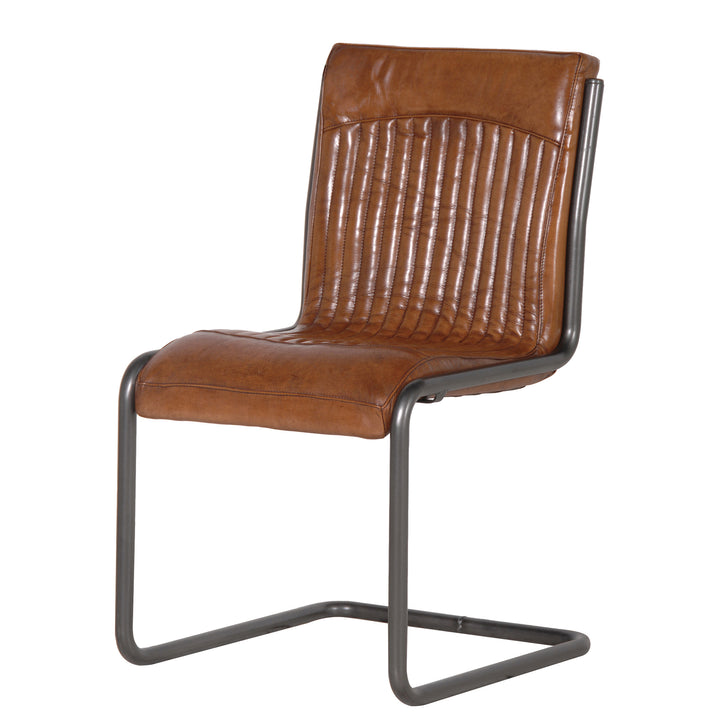 Italian Leather and Steel Office Chair