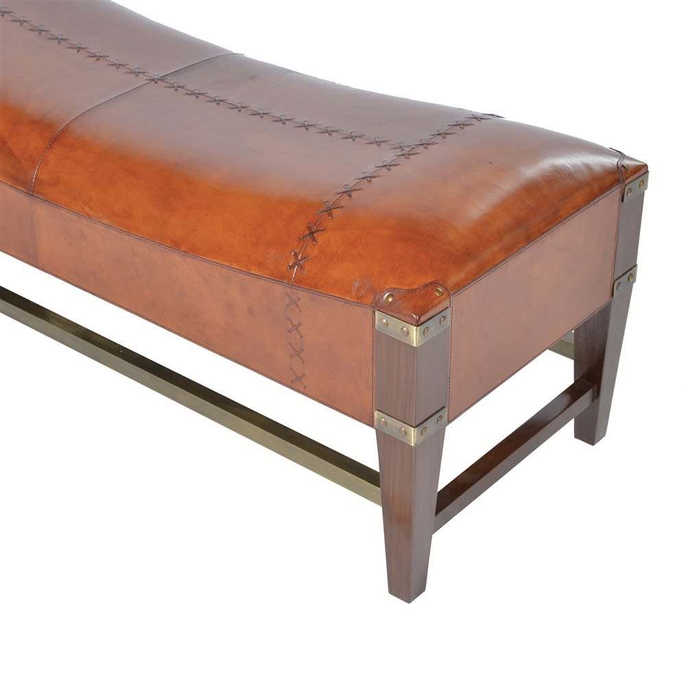 Wood store leather bench