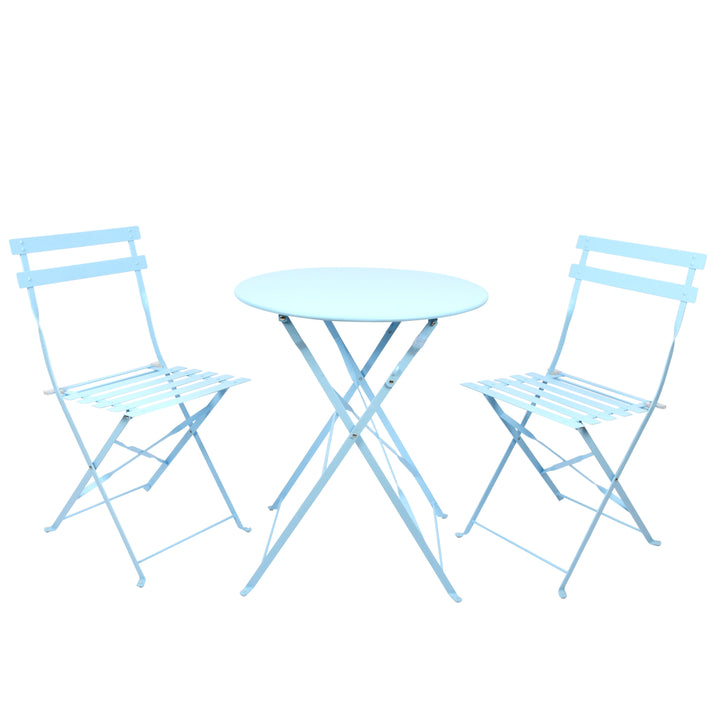 Powder Blue Garden Bistro Table and Chairs Set