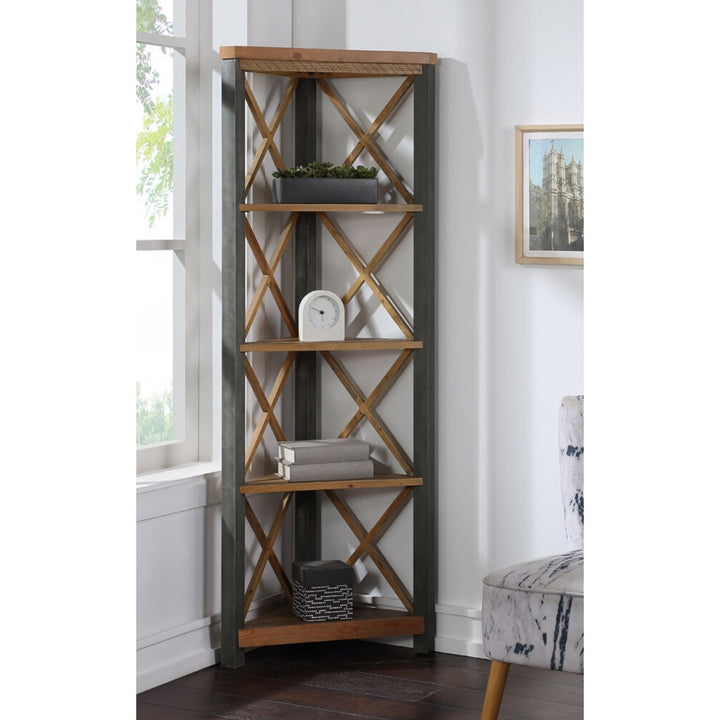 Harringay Reclaimed Wood Small Corner Bookcase - The Orchard Home and Gifts