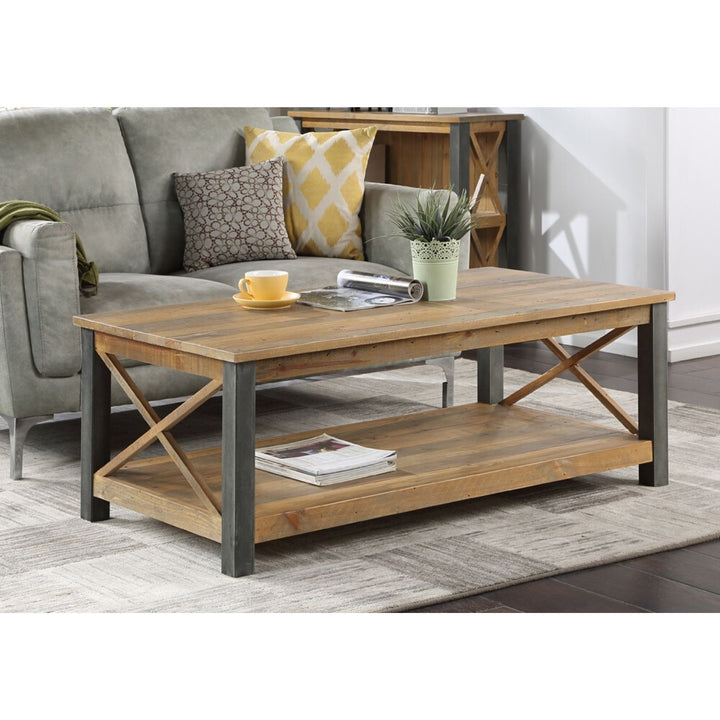 Harringay Reclaimed Wood Large Coffee Table with Shelf - The Orchard Home and Gifts