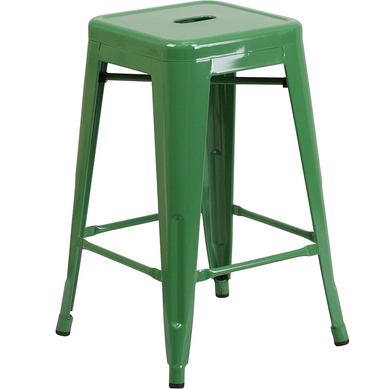 Maisie Green Industrial 100cm Metal Bar Stool Set of Four