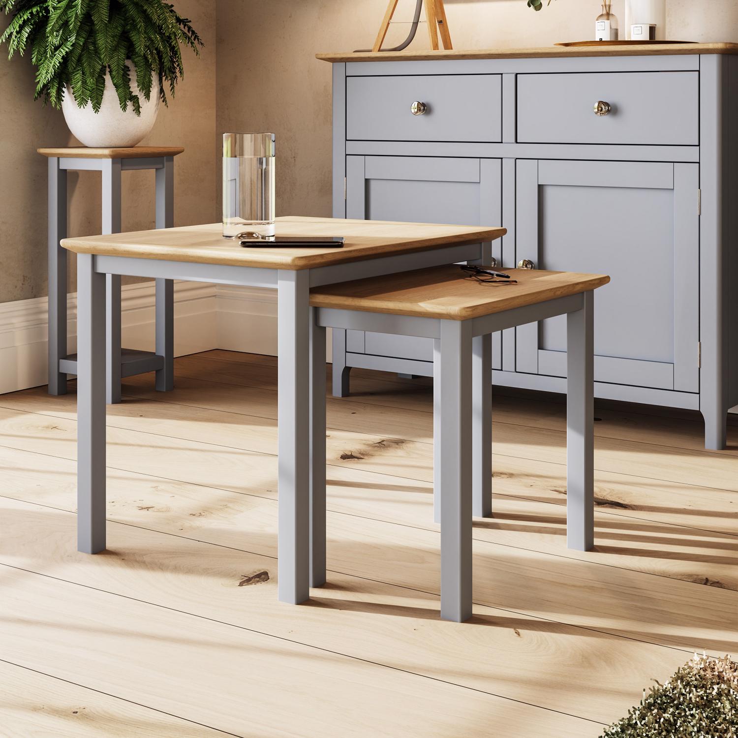 Natural Oak Nest Of Two Tables