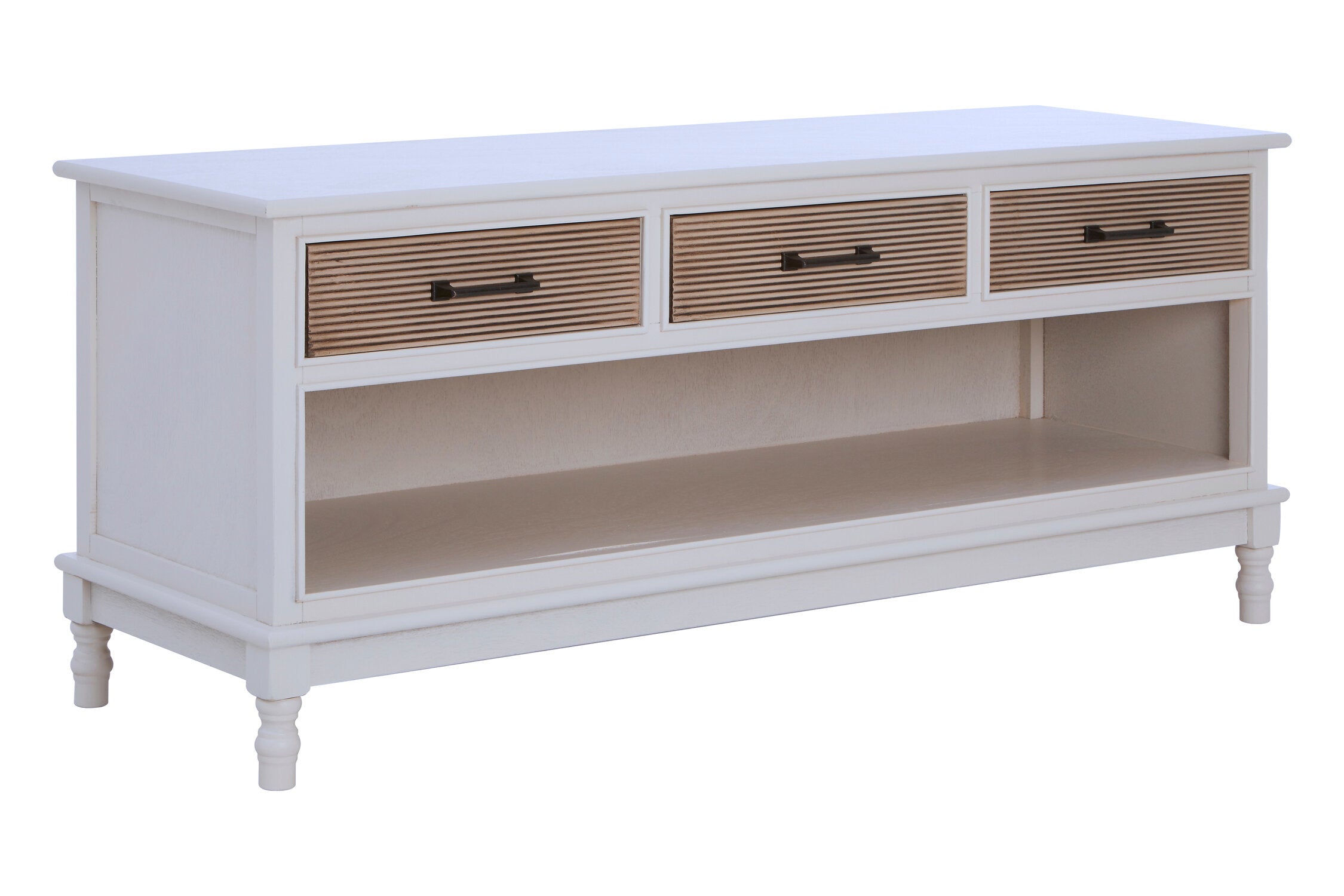 Antique White Low Three Drawer Storage Unit - The Orchard Home and Gifts