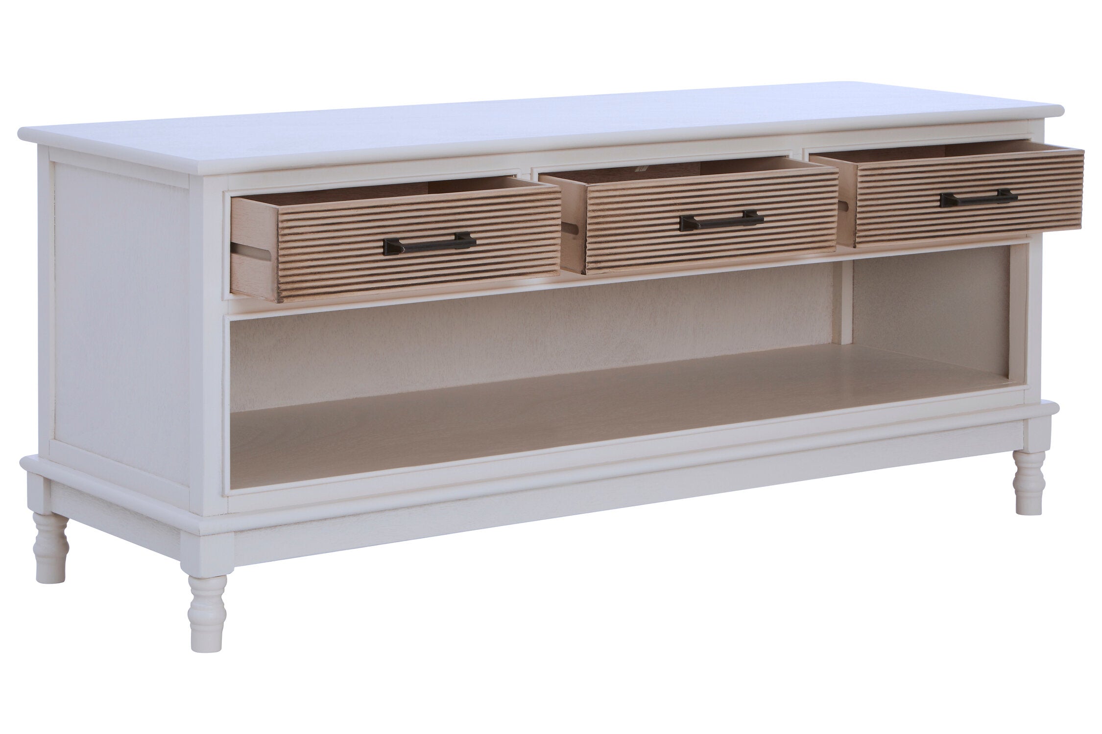 Antique White Low Three Drawer Storage Unit - The Orchard Home and Gifts