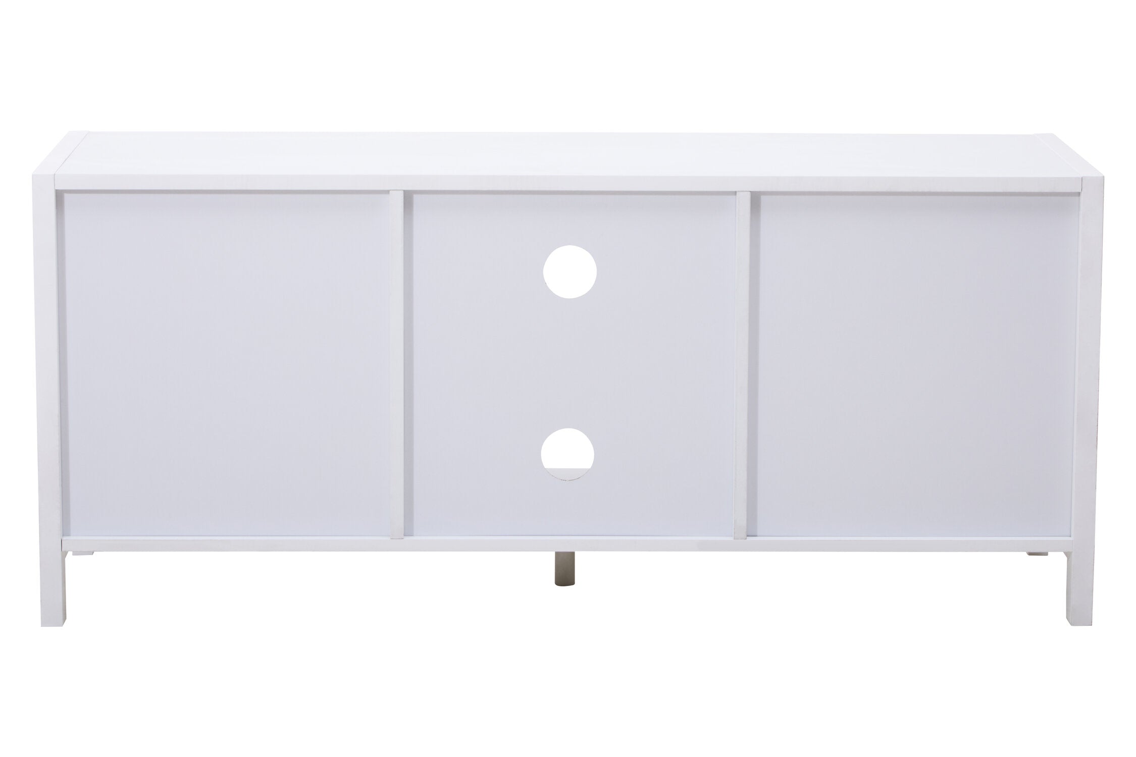 Herman White Wood and Rattan Two Door Two Shelf Media Unit - The Orchard Home and Gifts
