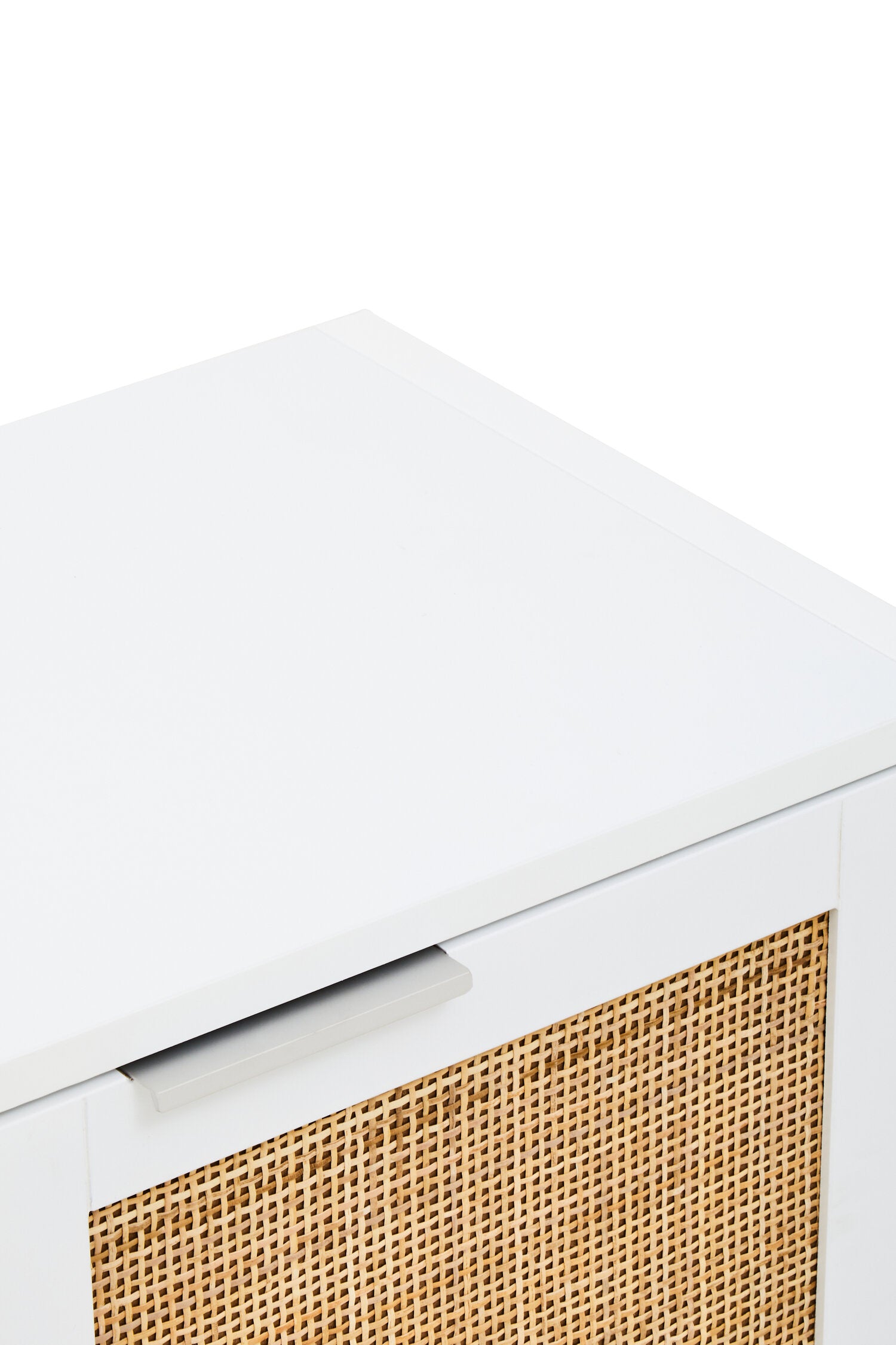 Herman White Wood and Rattan Two Door Small Sideboard - The Orchard Home and Gifts