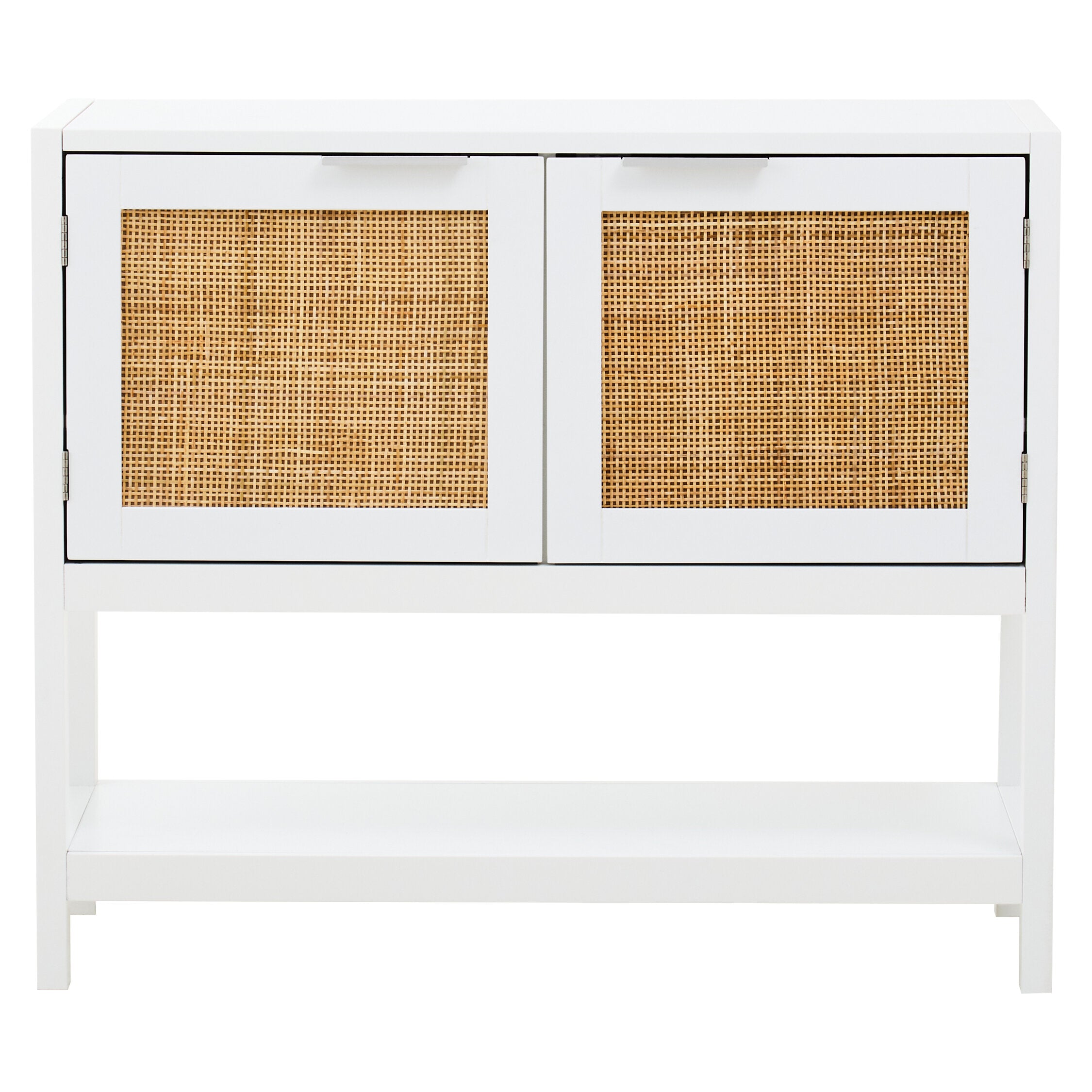 Herman White Wood and Rattan Two Door Small Sideboard - The Orchard Home and Gifts