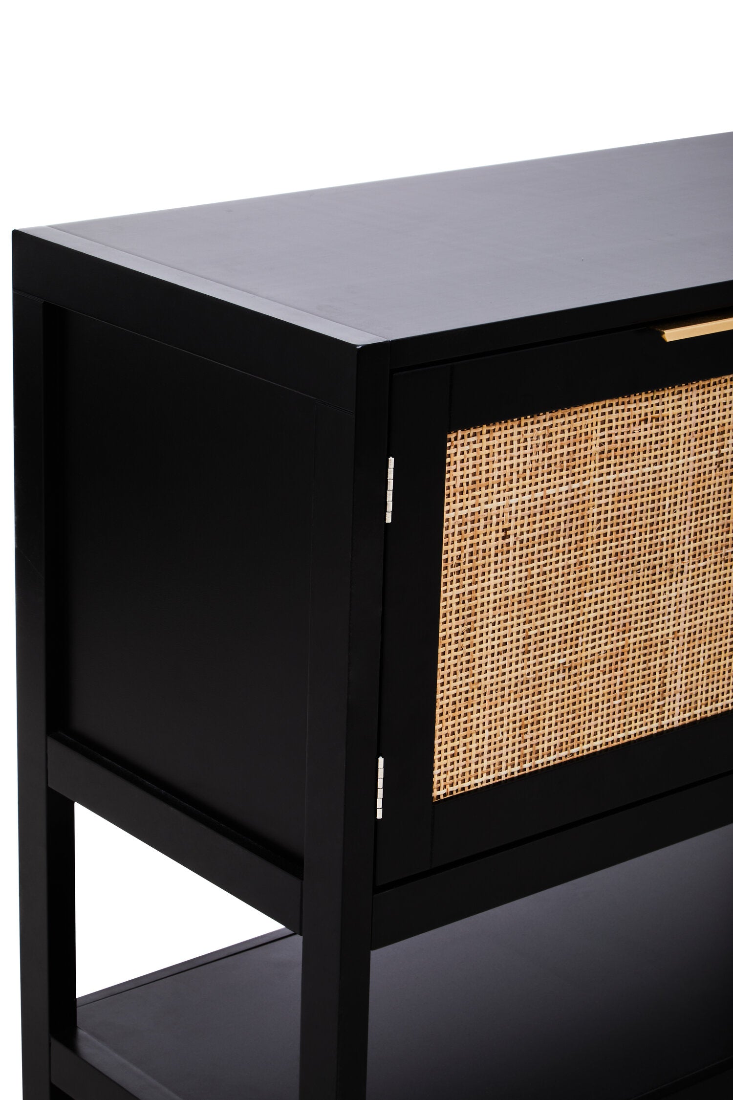 Herman Black Wood and Rattan Two Door Small Sideboard - The Orchard Home and Gifts