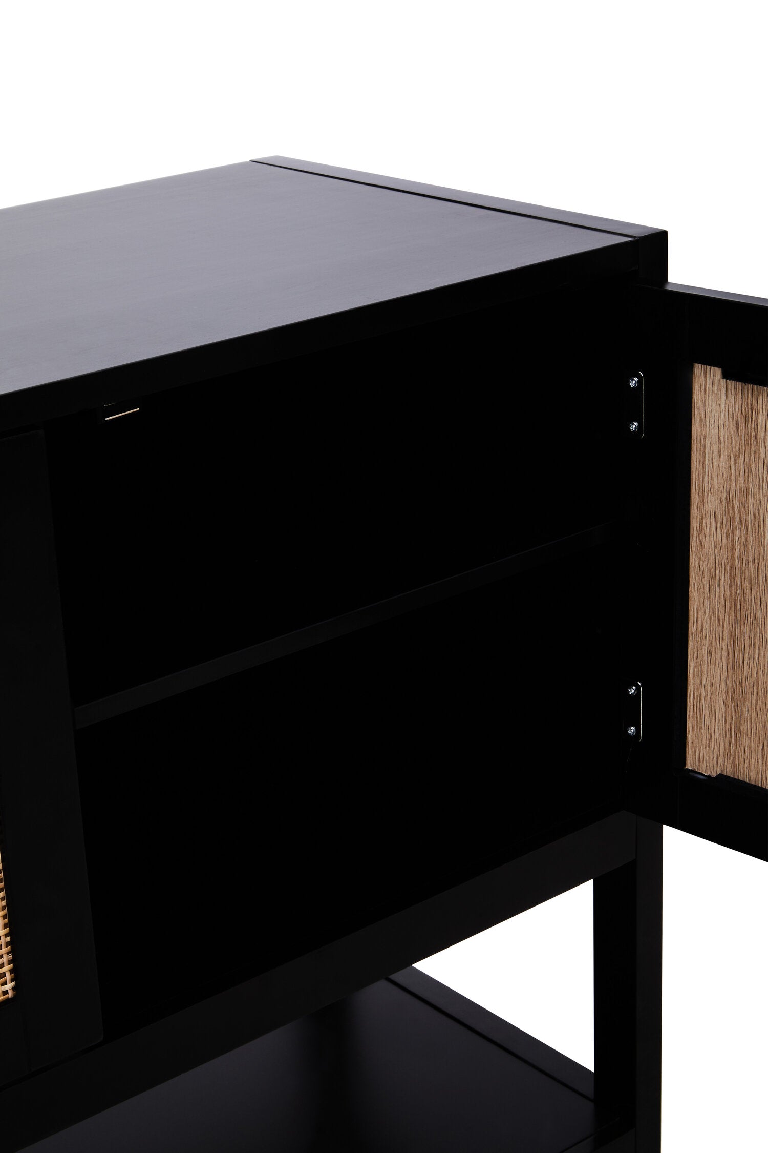 Herman Black Wood and Rattan Two Door Small Sideboard - The Orchard Home and Gifts