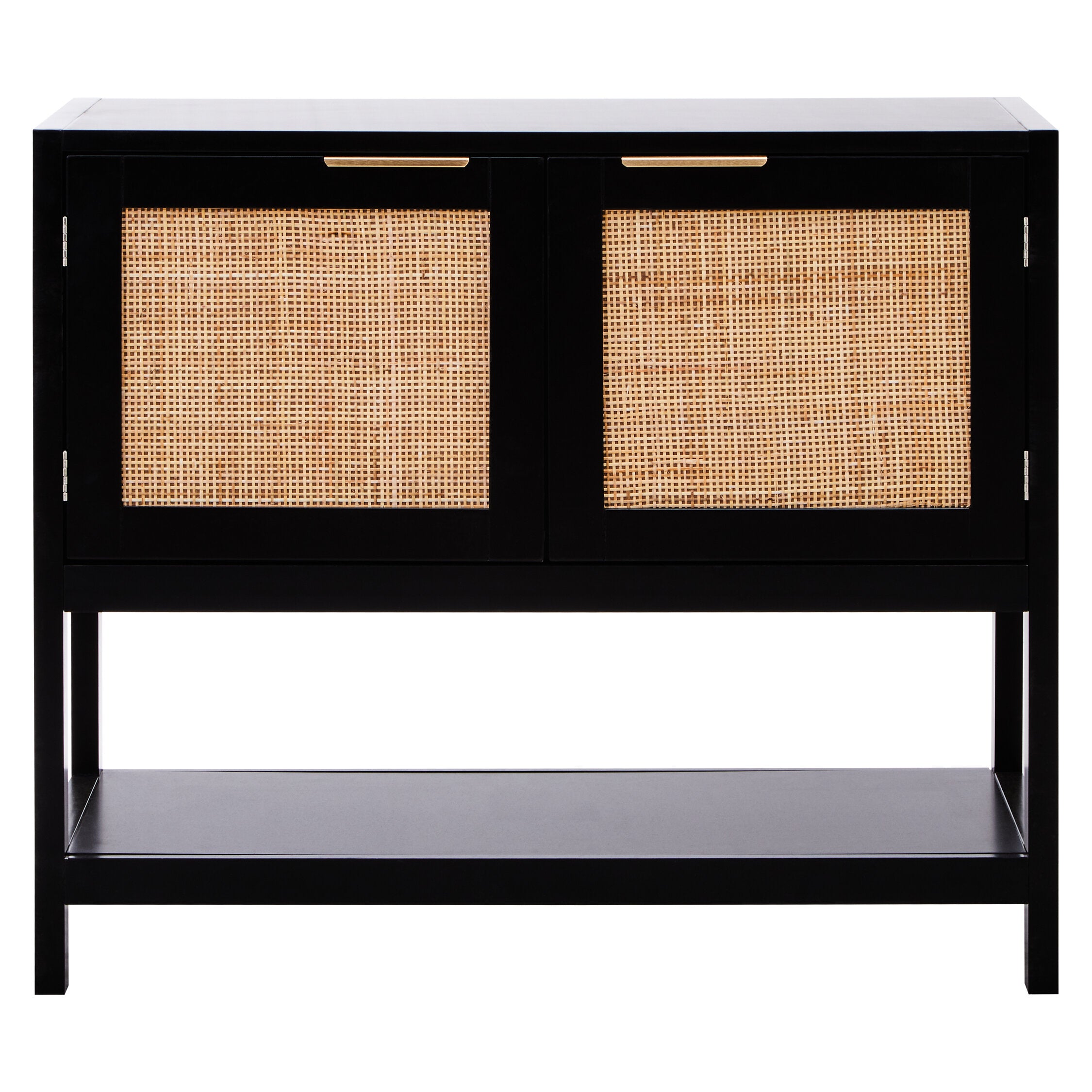 Herman Black Wood and Rattan Two Door Small Sideboard - The Orchard Home and Gifts