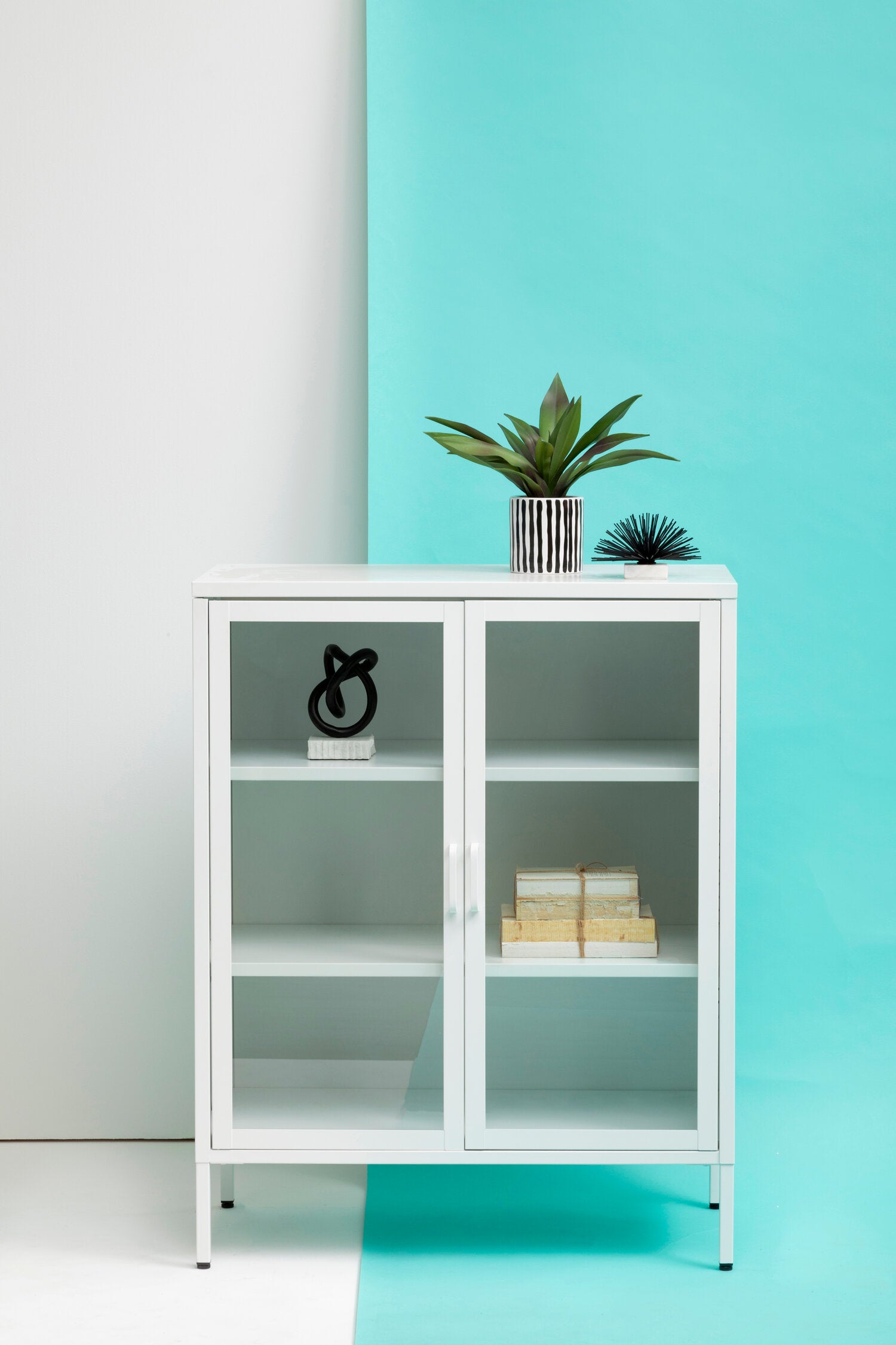 Asier White Metal Two Door Cabinet - The Orchard Home and Gifts