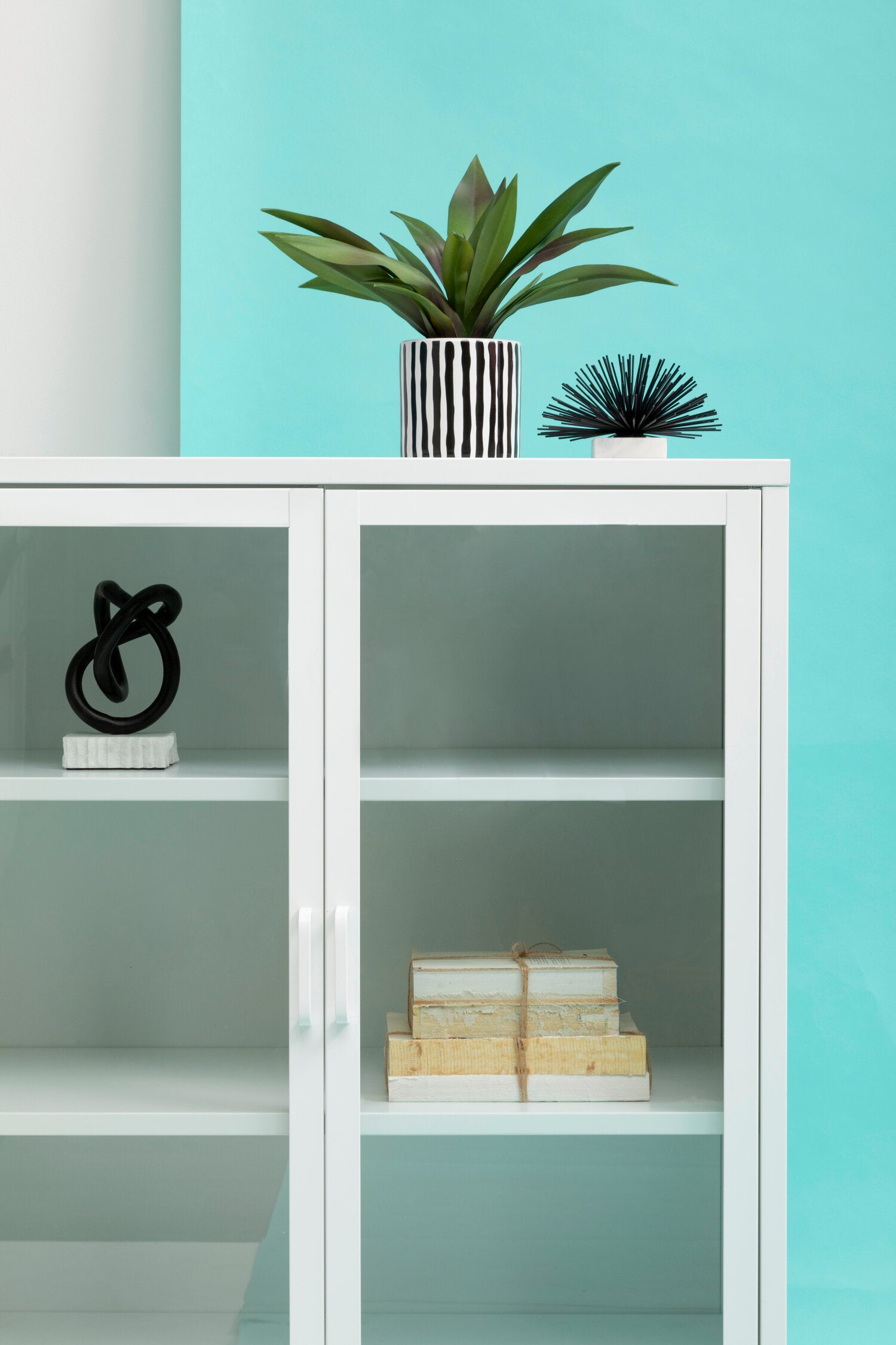 Asier White Metal Two Door Cabinet - The Orchard Home and Gifts