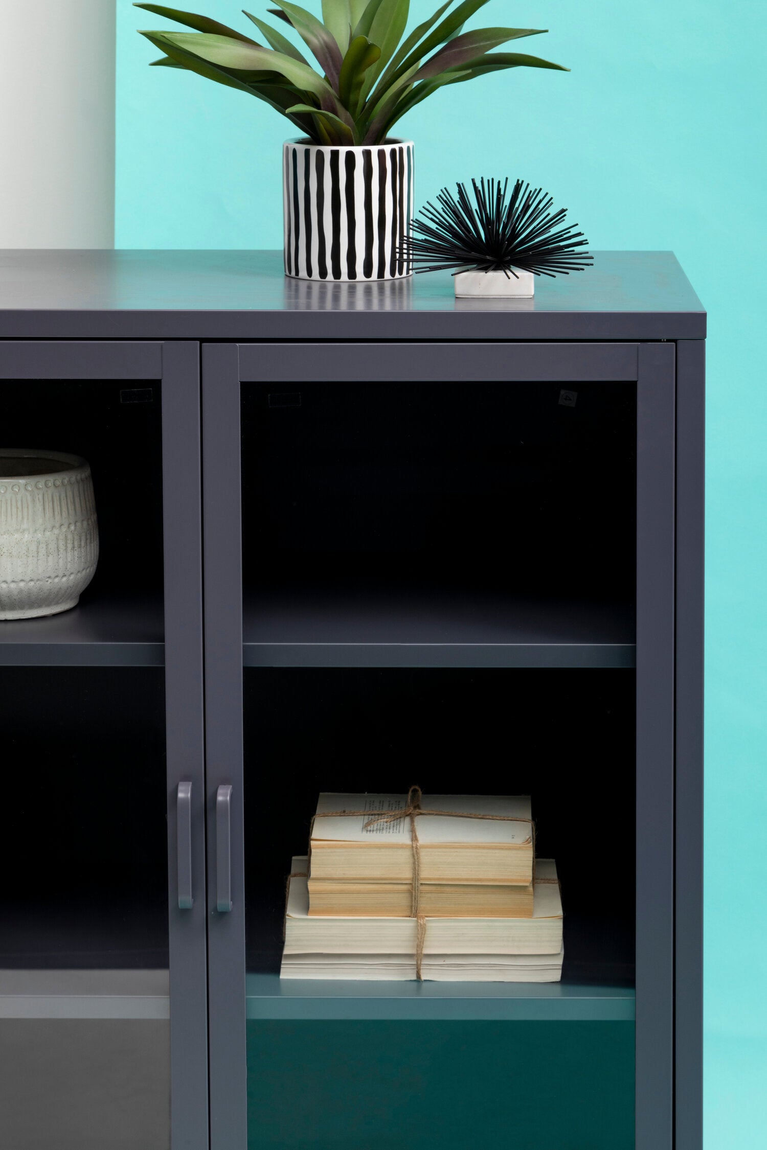 Asier Grey Metal Two Door Cabinet - The Orchard Home and Gifts