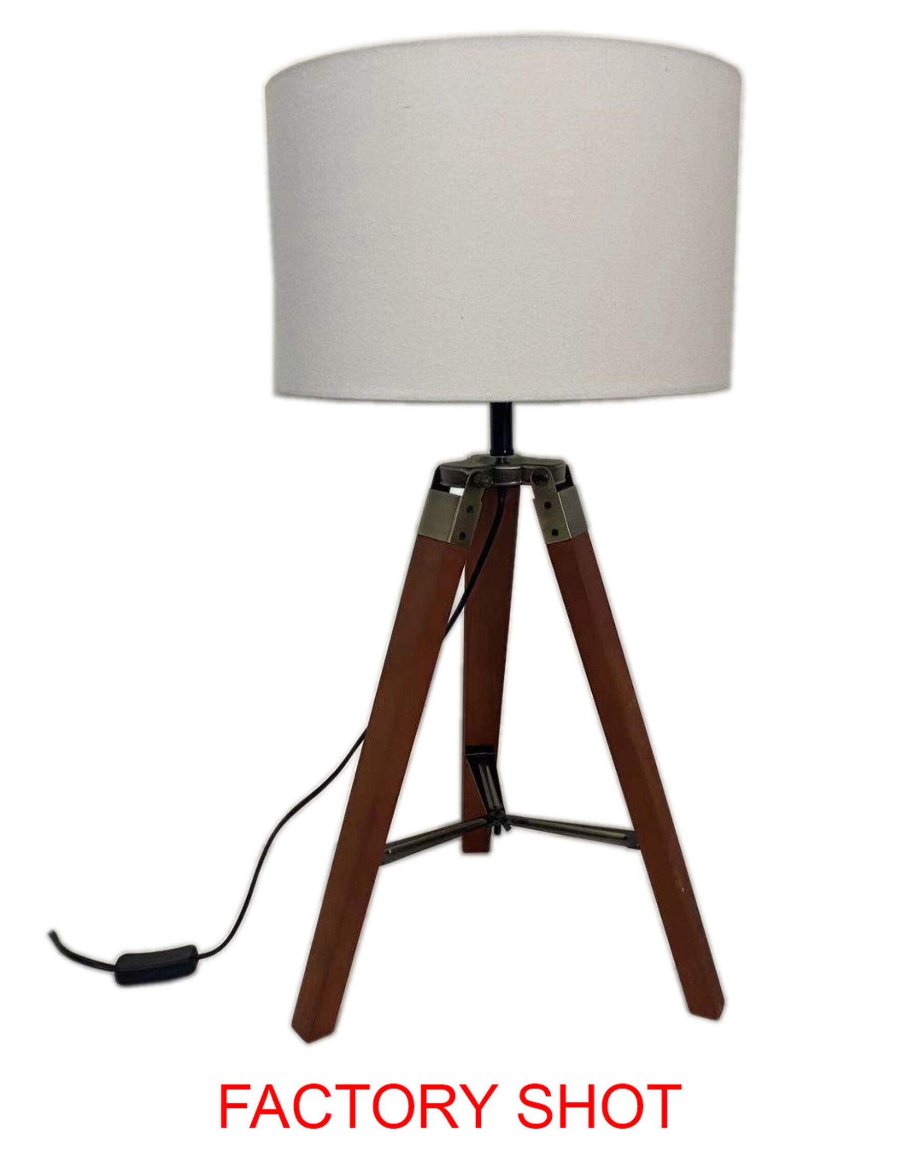 Chesnut Brown Tripod Table Lamp with Linen Shade - The Orchard Home and Gifts