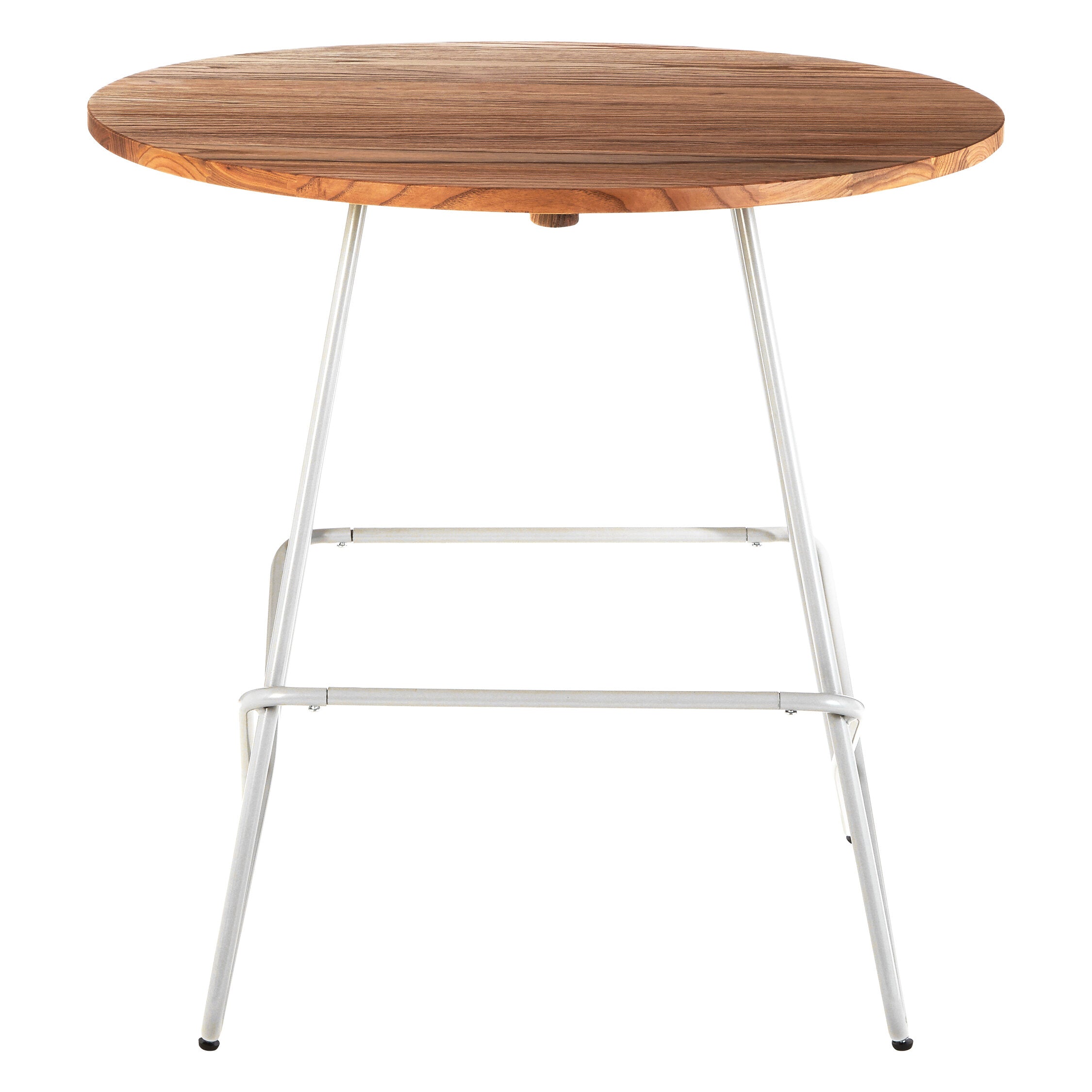 White Metal and Elm Wood Small Round Dining Table - The Orchard Home and Gifts