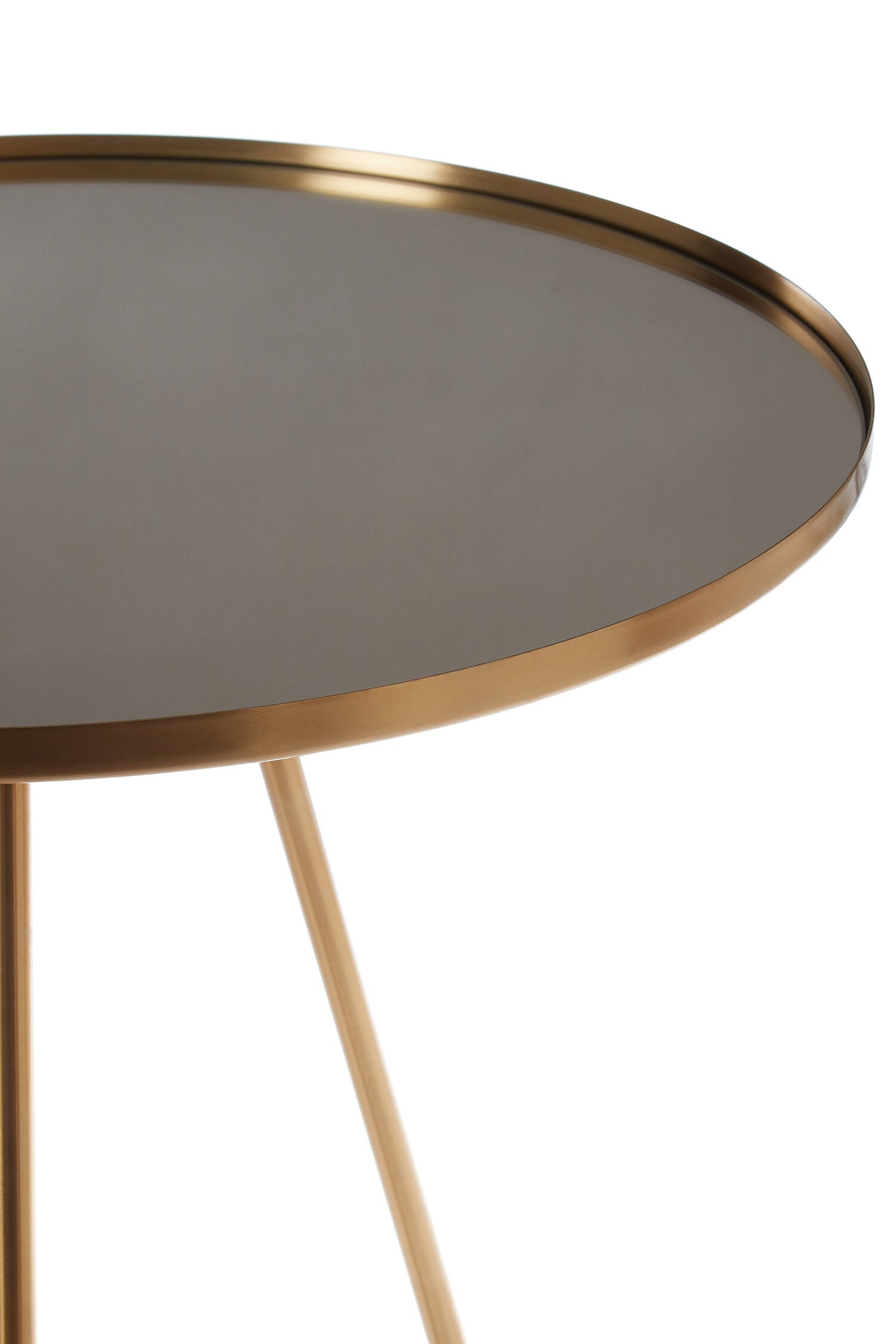 Gold Finish Mirrored Round Side Table - The Orchard Home and Gifts