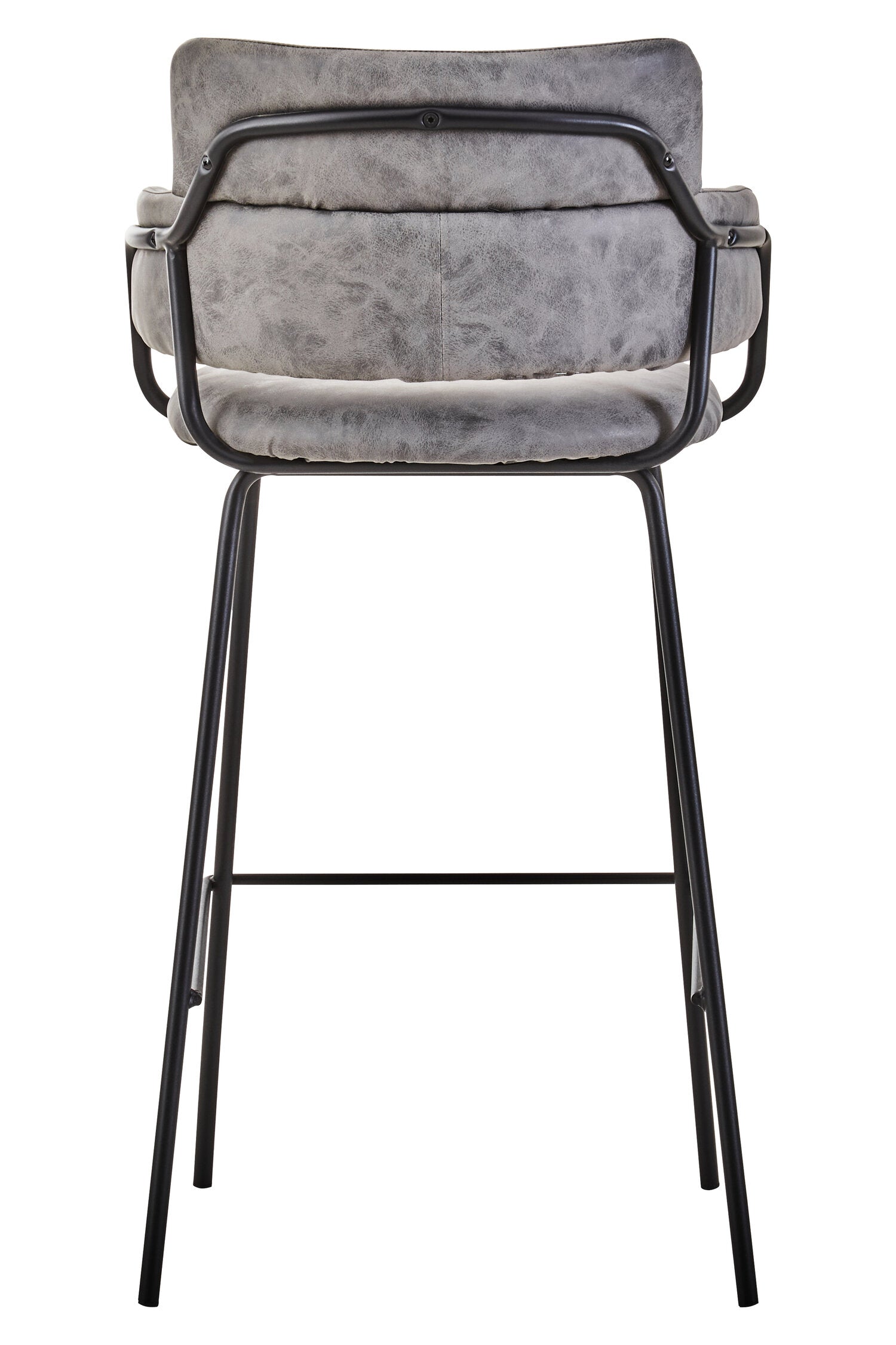 Grey Upholstered Faux Leather Bar Stool - The Orchard Home and Gifts