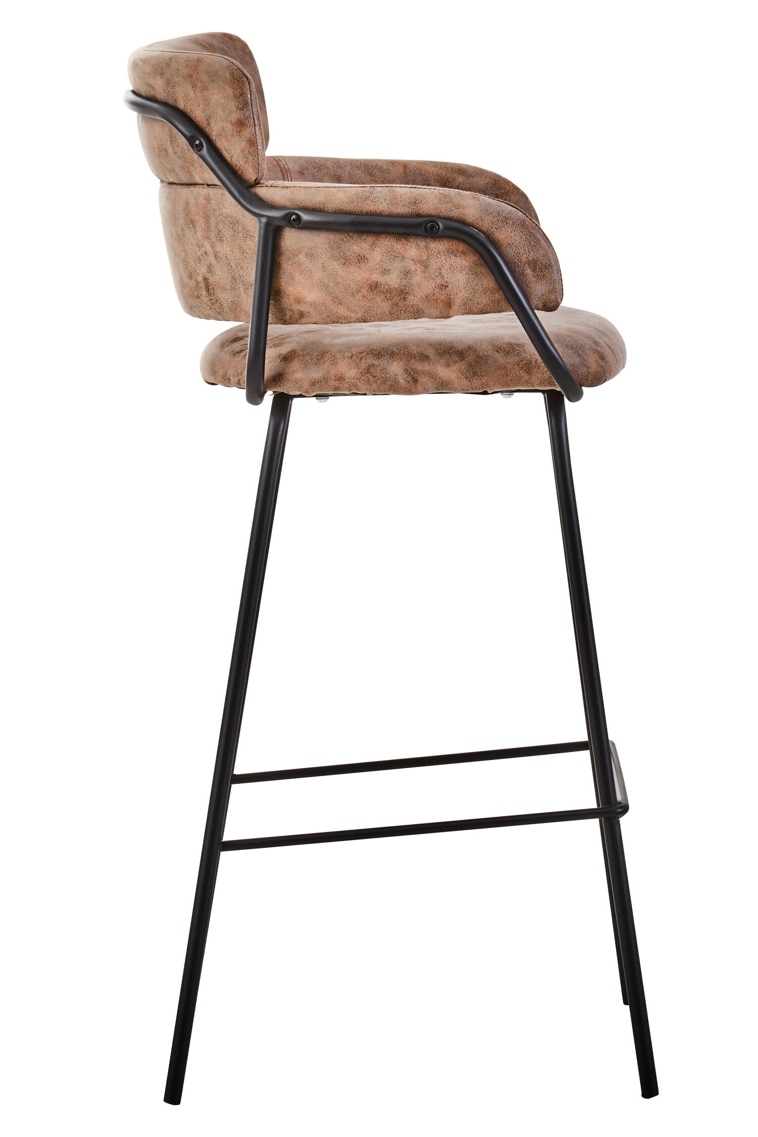 Tan Brown Upholstered Faux Leather Bar Stool - The Orchard Home and Gifts