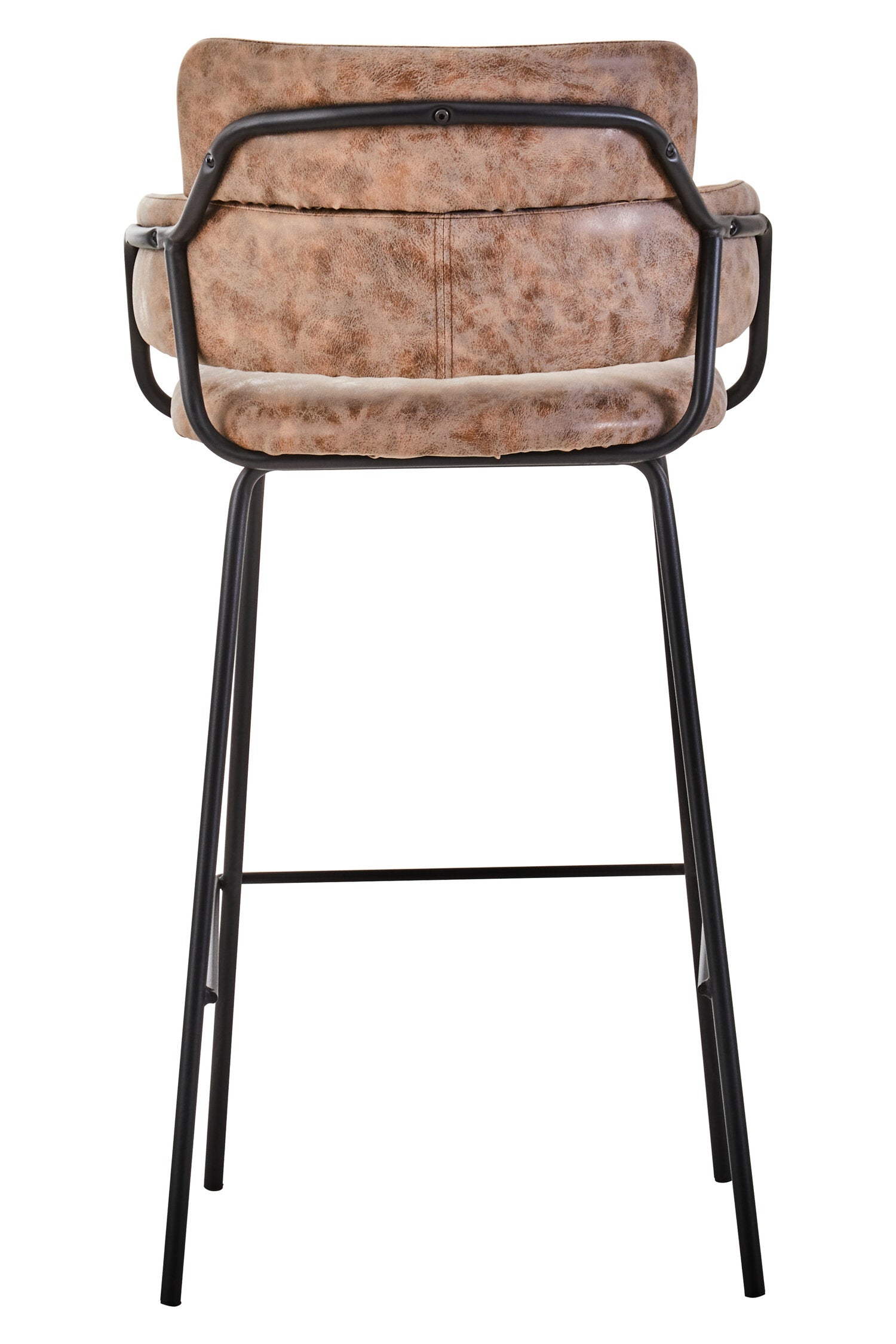 Tan Brown Upholstered Faux Leather Bar Stool - The Orchard Home and Gifts