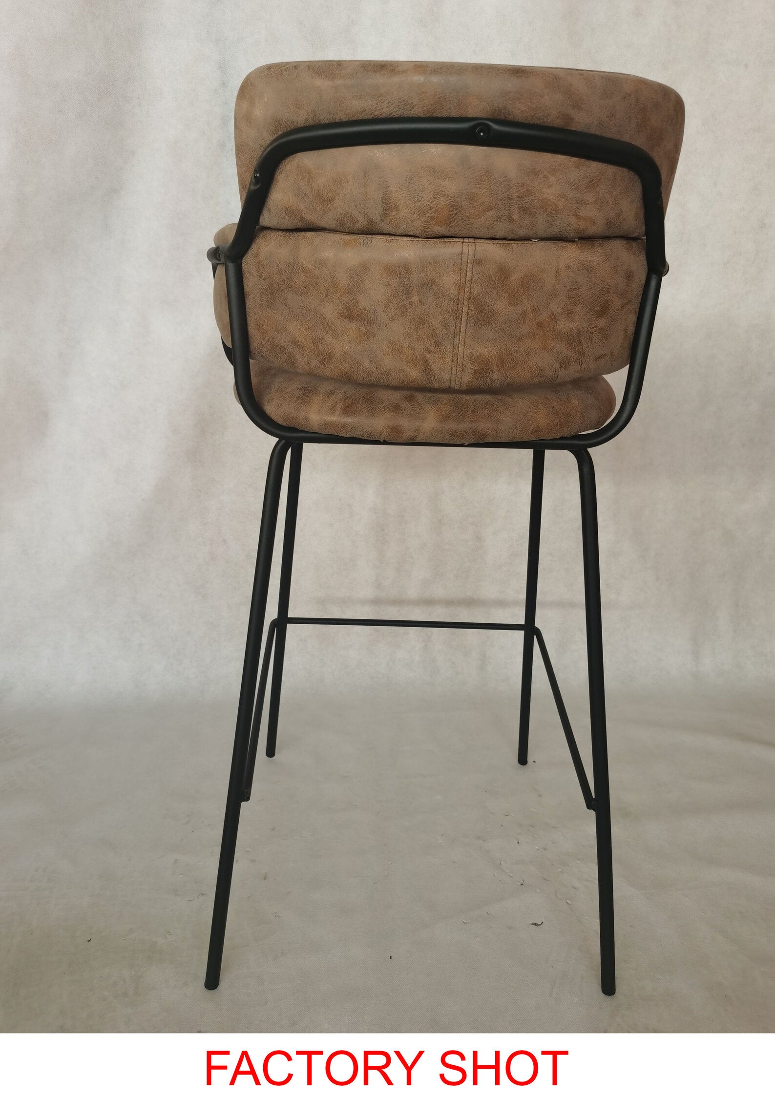Tan Brown Upholstered Faux Leather Bar Stool - The Orchard Home and Gifts