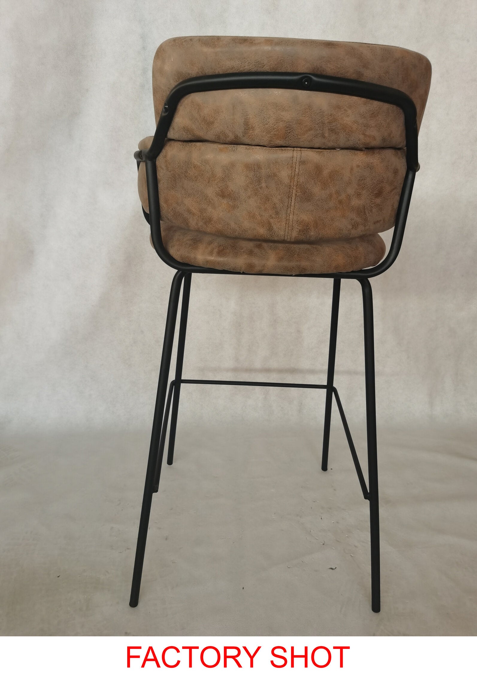 Tan Brown Upholstered Faux Leather Bar Stool - The Orchard Home and Gifts