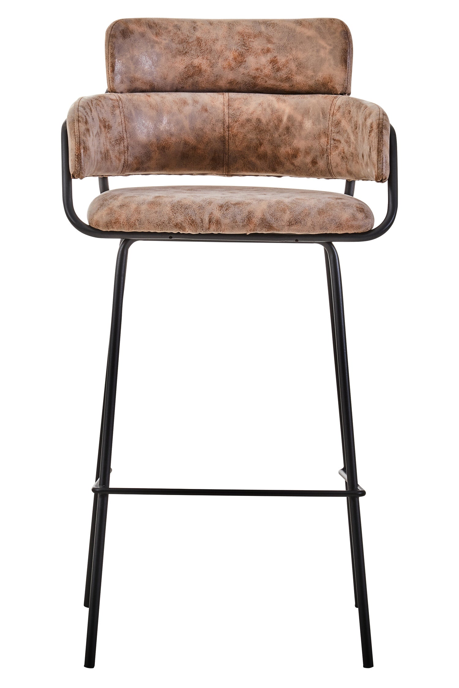 Tan Brown Upholstered Faux Leather Bar Stool - The Orchard Home and Gifts