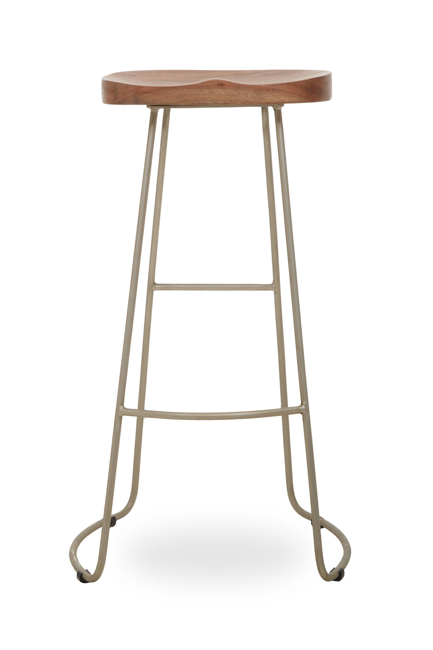 Mikka Acacia Wood and Antique Silver Bar Stool - The Orchard Home and Gifts