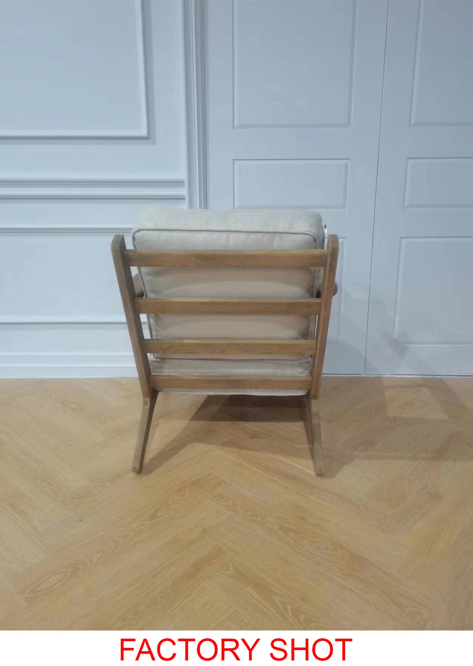 Mid Century Natural Linen and Oak Armchair - The Orchard Home and Gifts