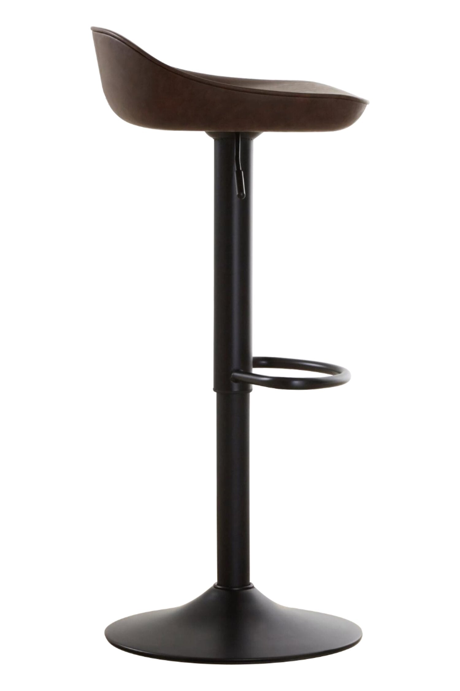Brown Mocha Leather Effect Adjustable Bar Stool - The Orchard Home and Gifts
