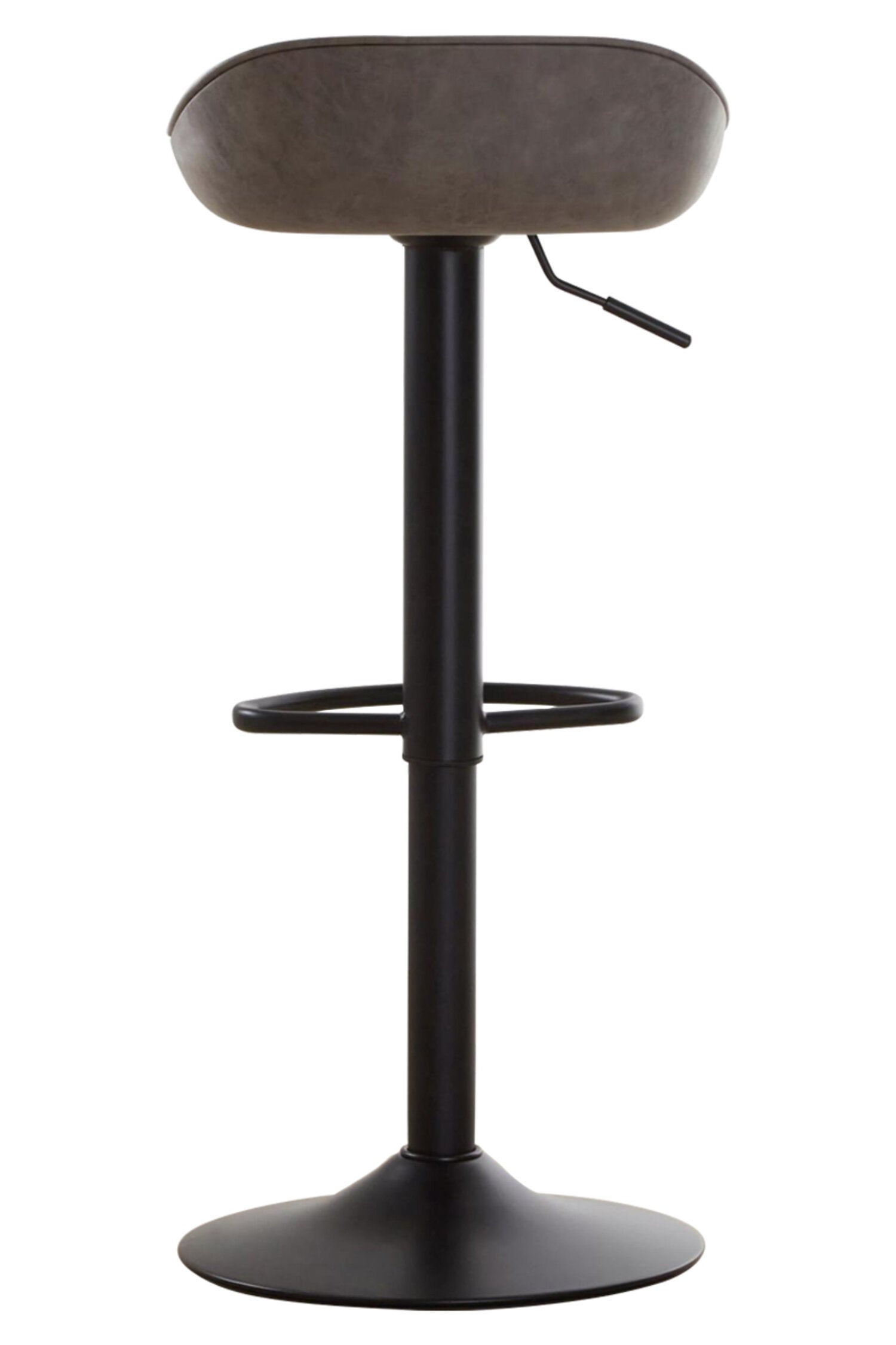 Ash Black Leather Effect Adjustable Bar Stool