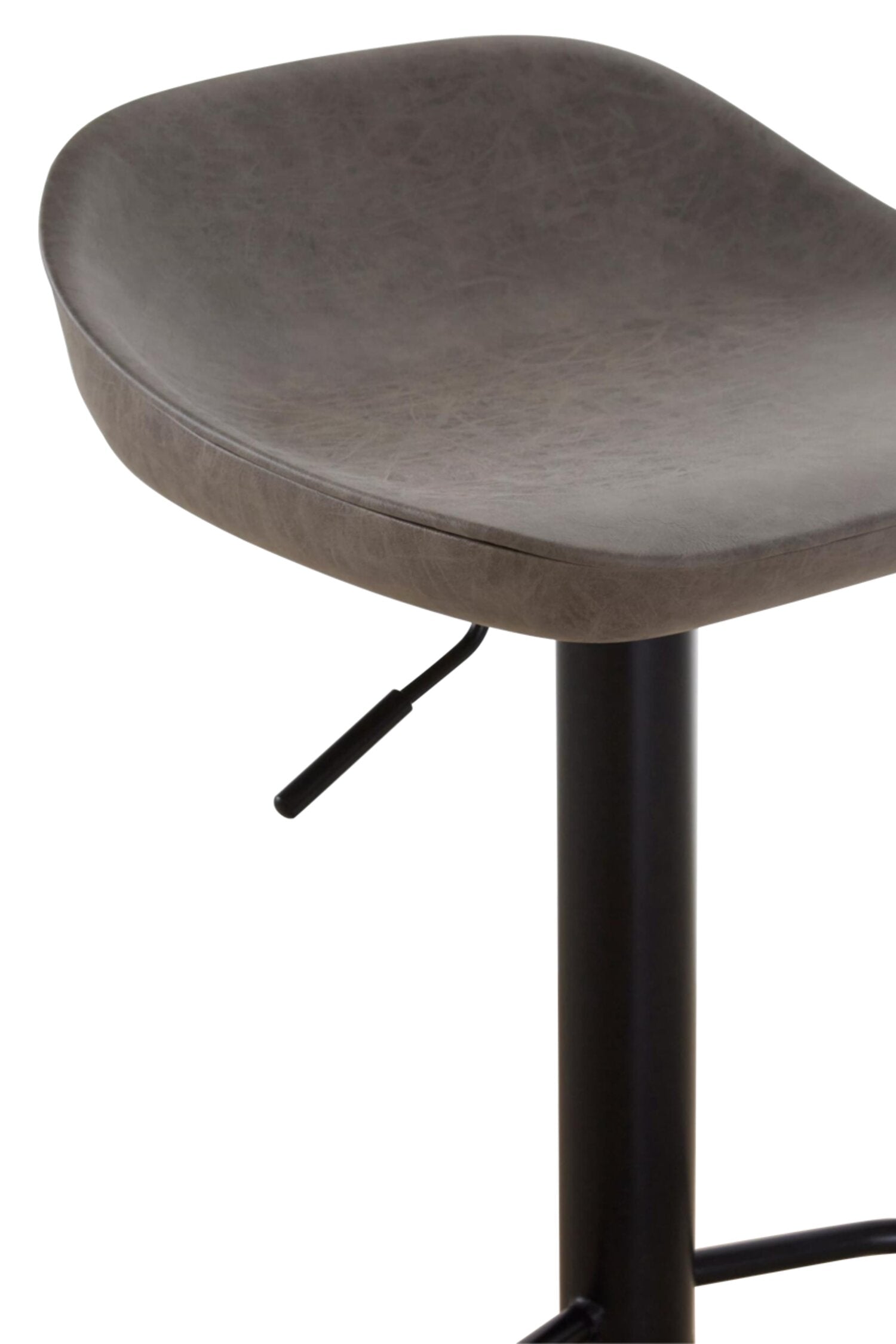 Ash Black Leather Effect Adjustable Bar Stool