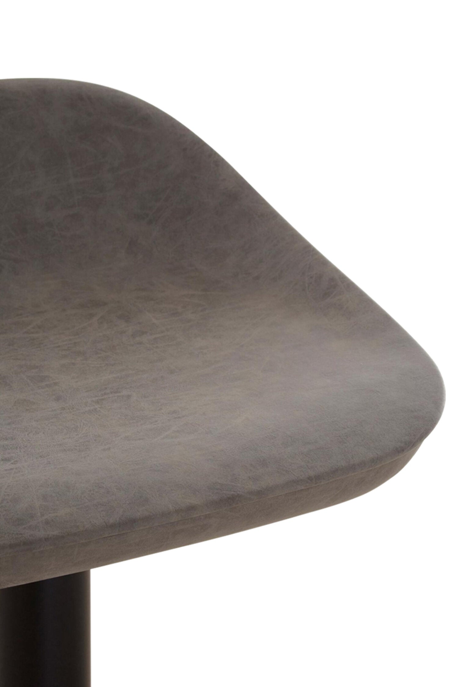 Ash Black Leather Effect Adjustable Bar Stool