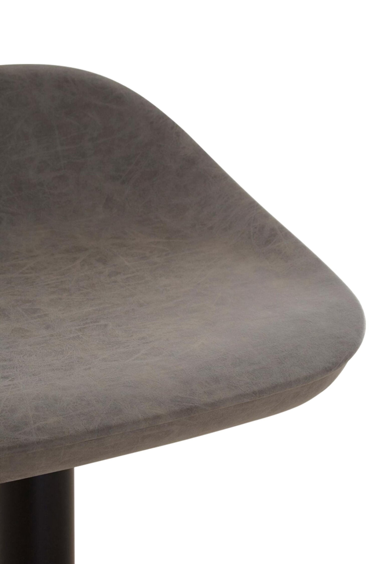 Ash Black Leather Effect Adjustable Bar Stool