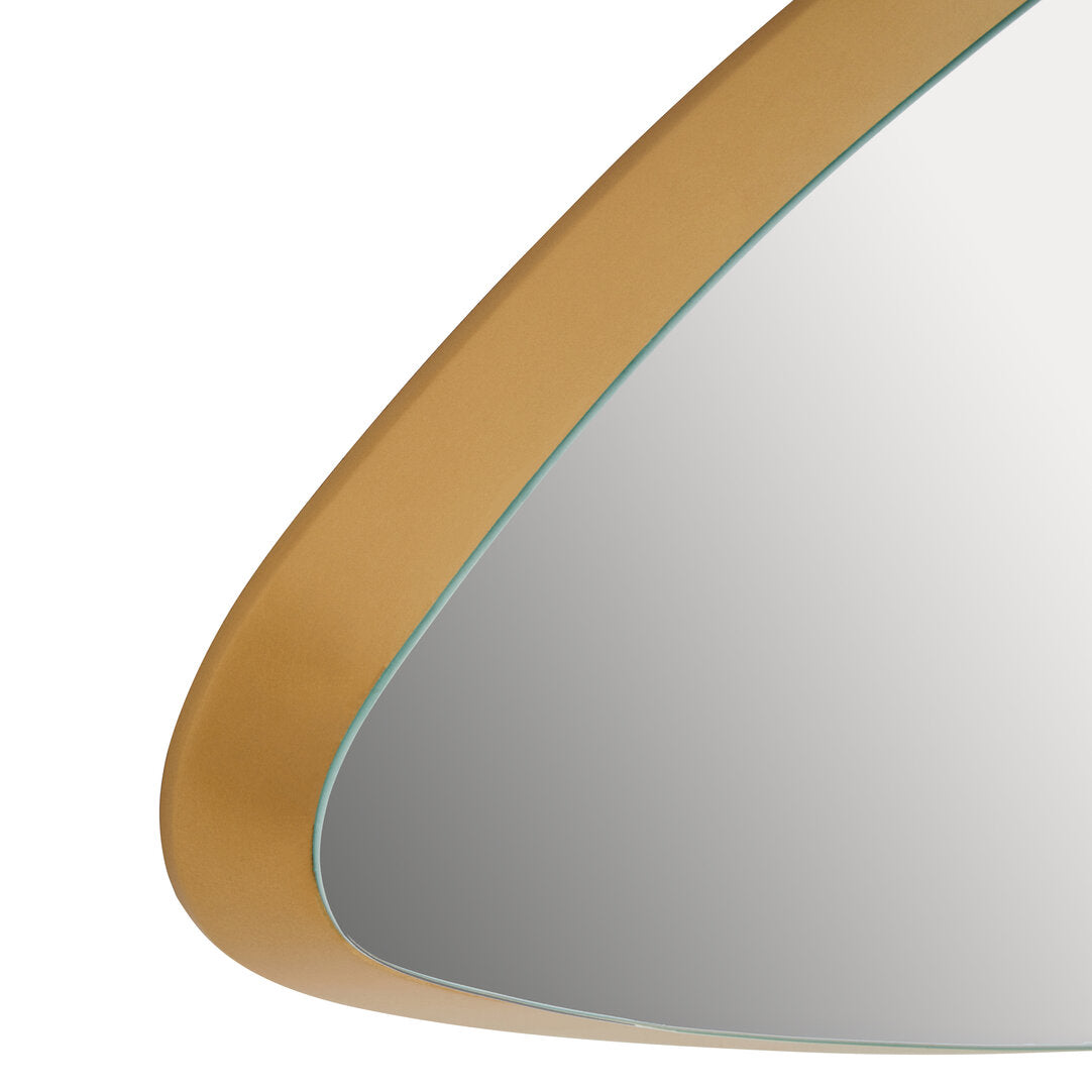Small Curved Edge Gold Triangular Wall Mirror