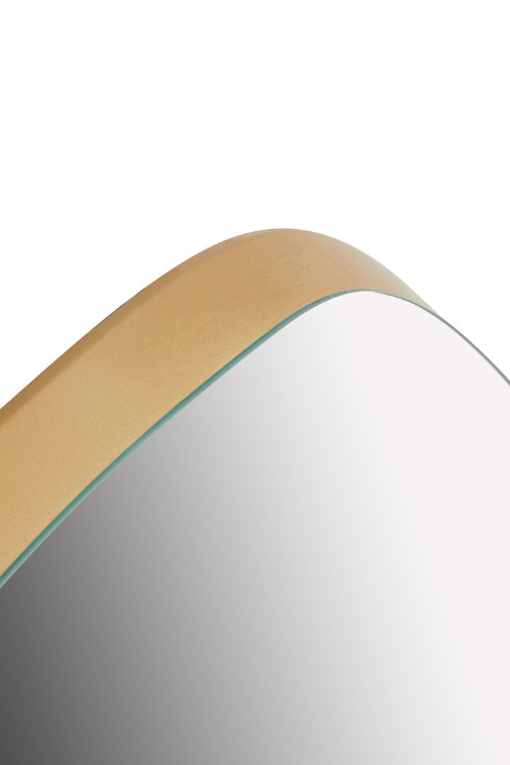 Small Curved Edge Gold Triangular Wall Mirror