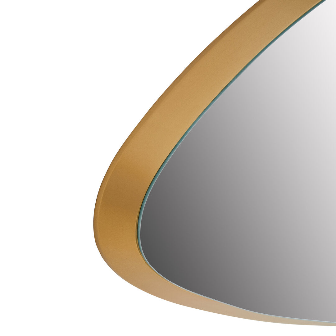 Large Curved Edge Gold Triangular Wall Mirror