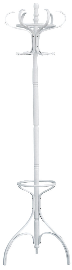 White Floor Standing Coat and Umbrella Rack Stand