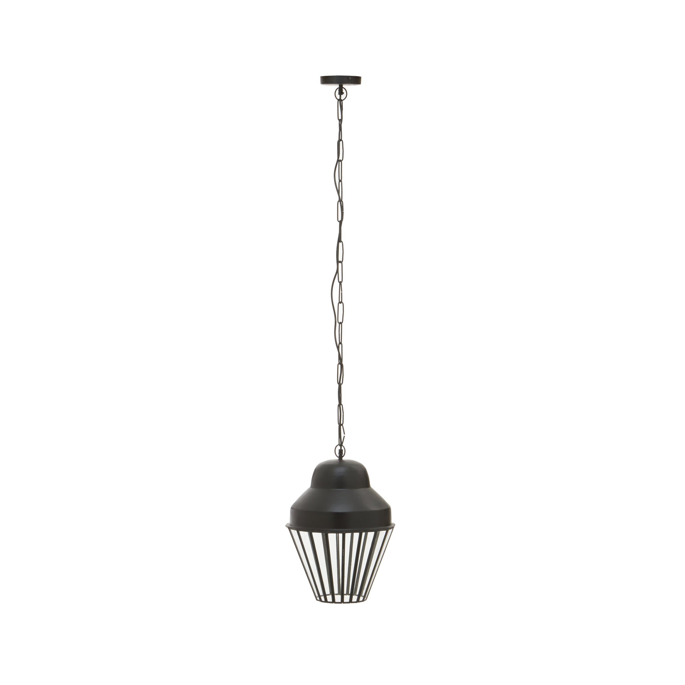 Industrial Iron and Glass Tapered Hanging Pendant Light - The Orchard Home and Gifts