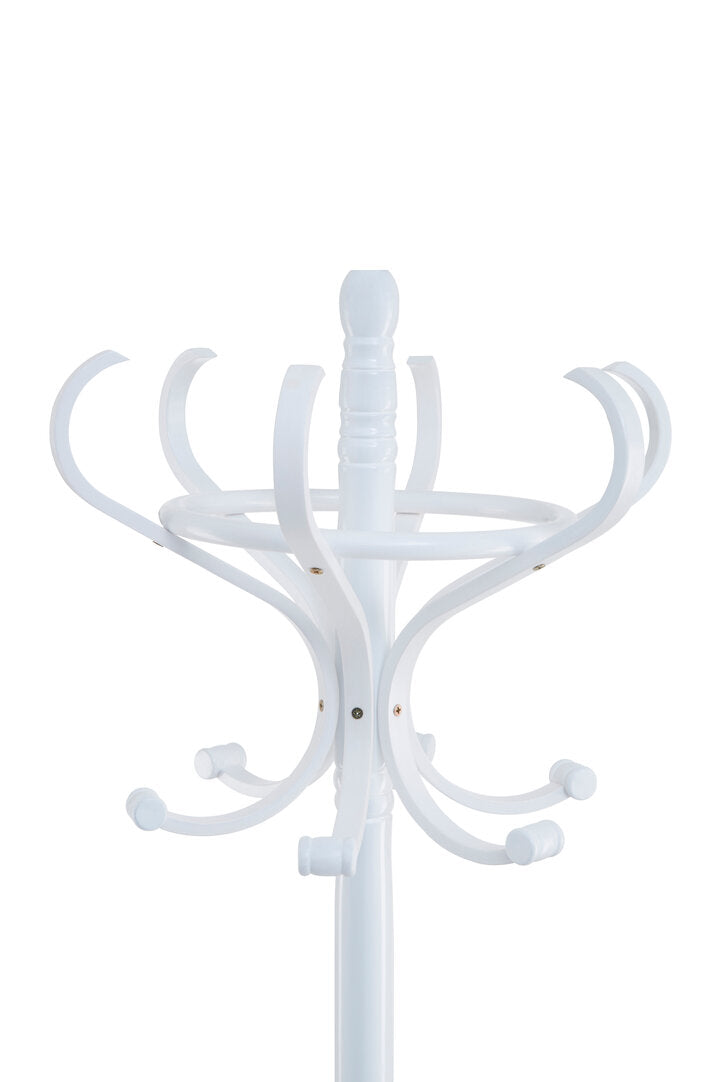 White Floor Standing Coat and Umbrella Rack Stand