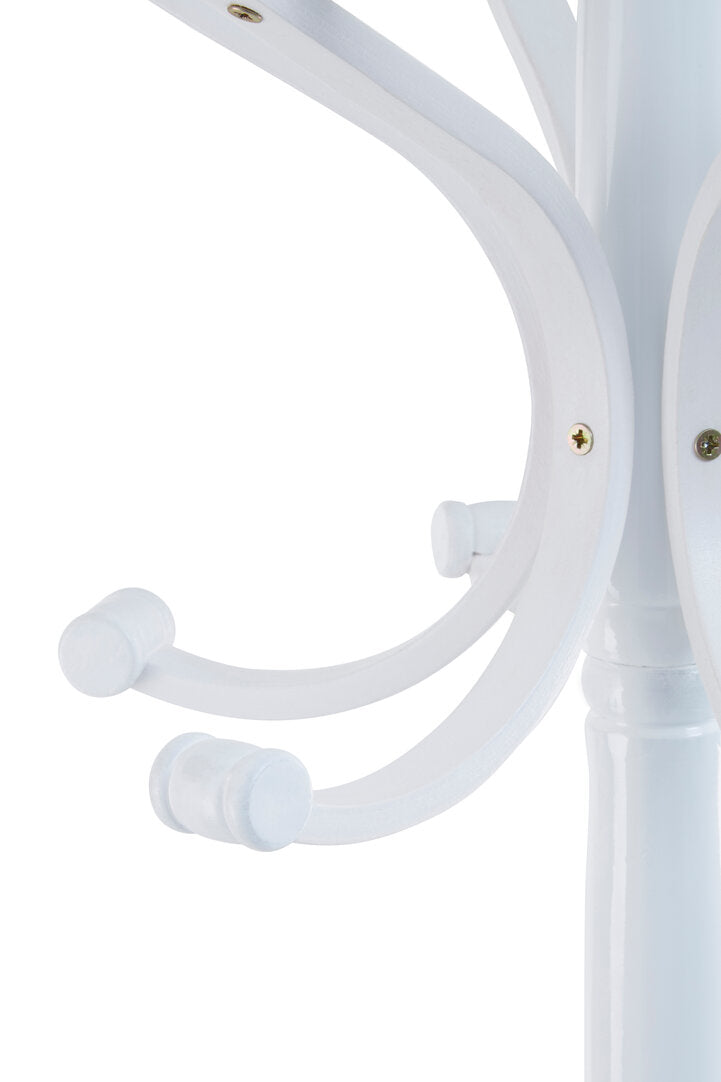 White Floor Standing Coat and Umbrella Rack Stand