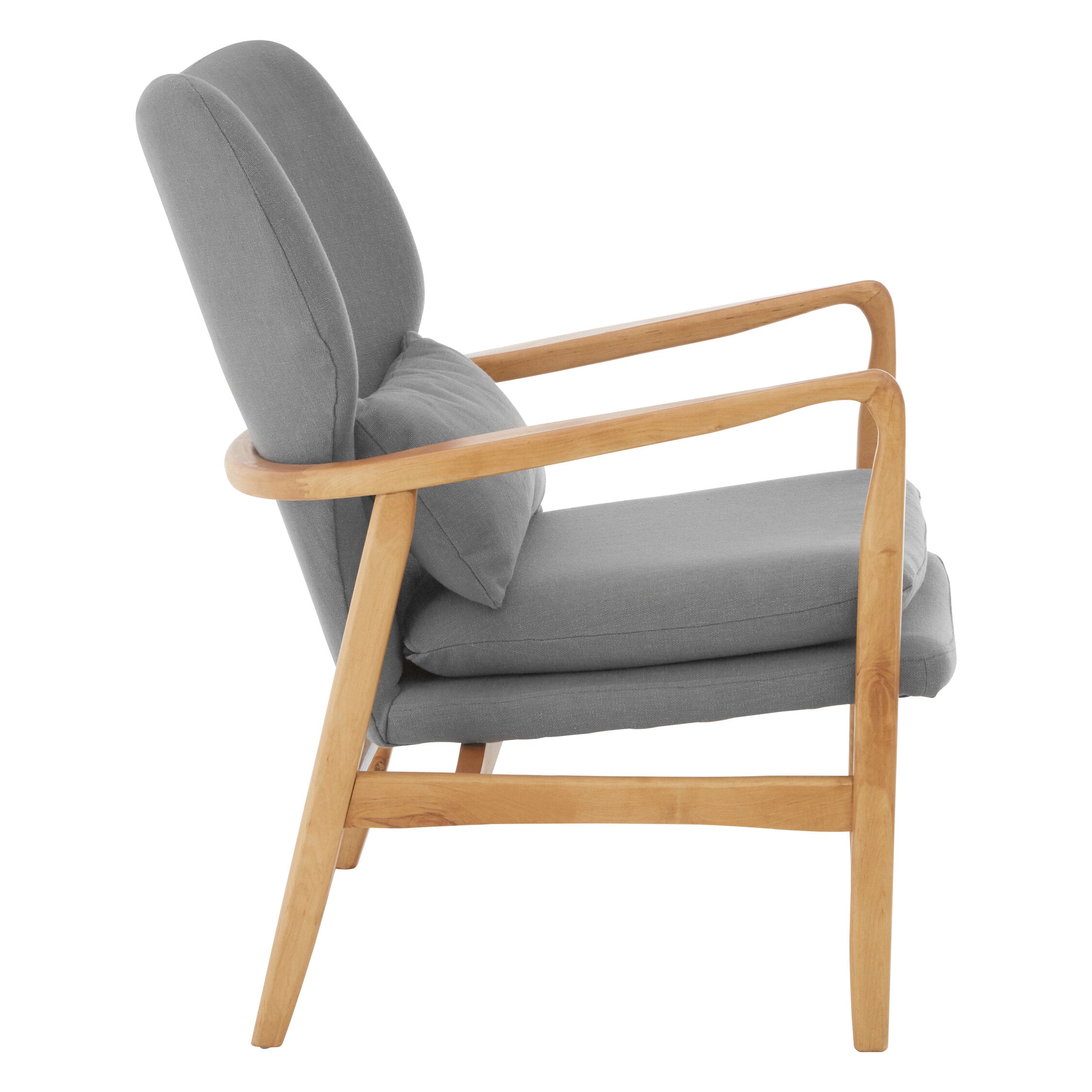 Grey Mid Century Birchwood Armchair - The Orchard Home and Gifts