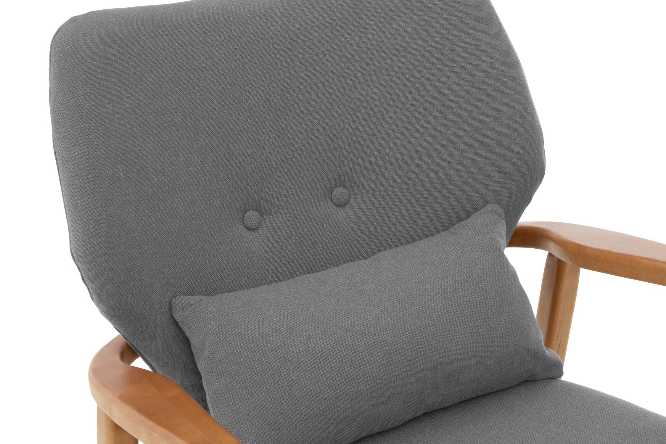 Grey Mid Century Birchwood Armchair - The Orchard Home and Gifts