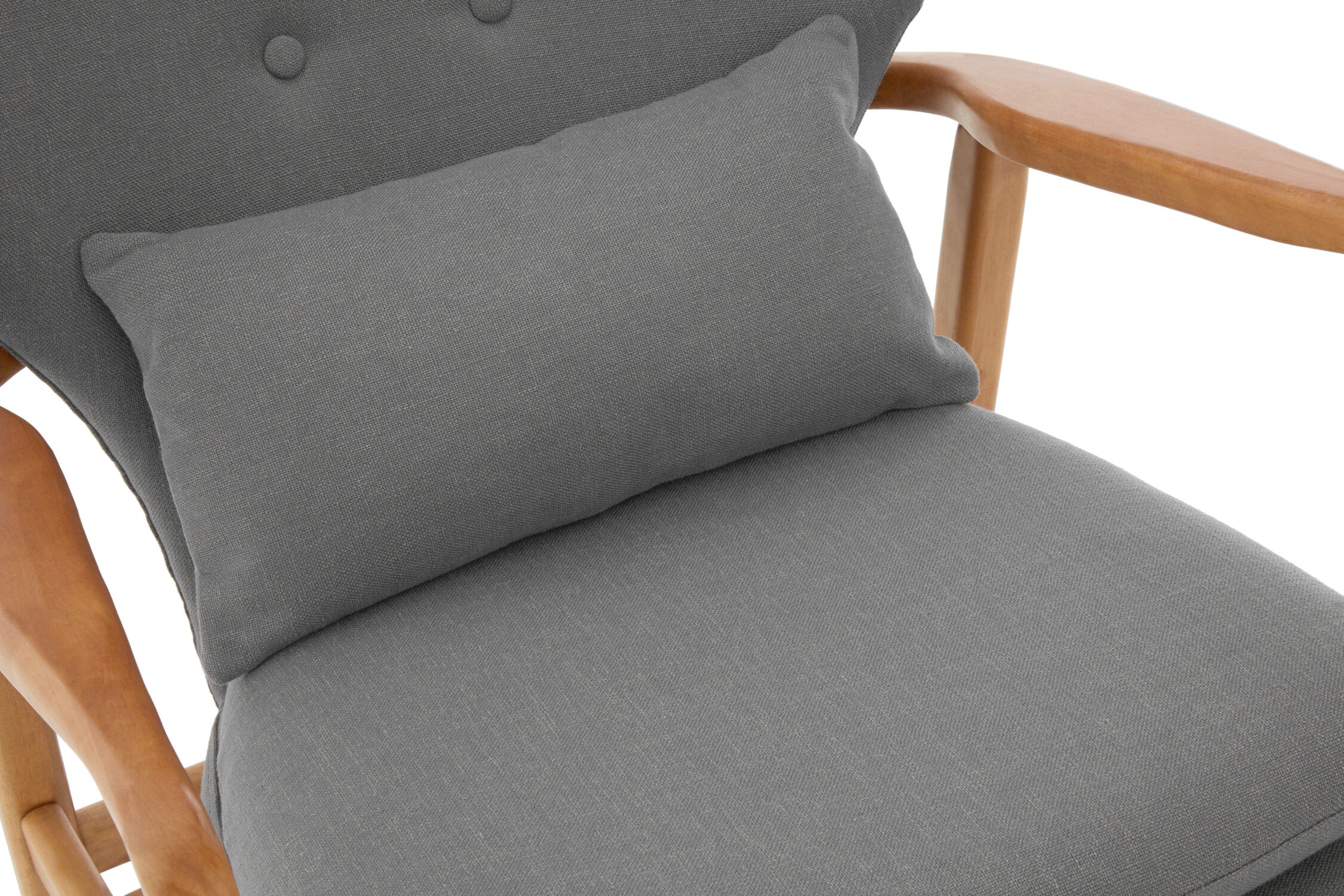 Grey Mid Century Birchwood Armchair - The Orchard Home and Gifts