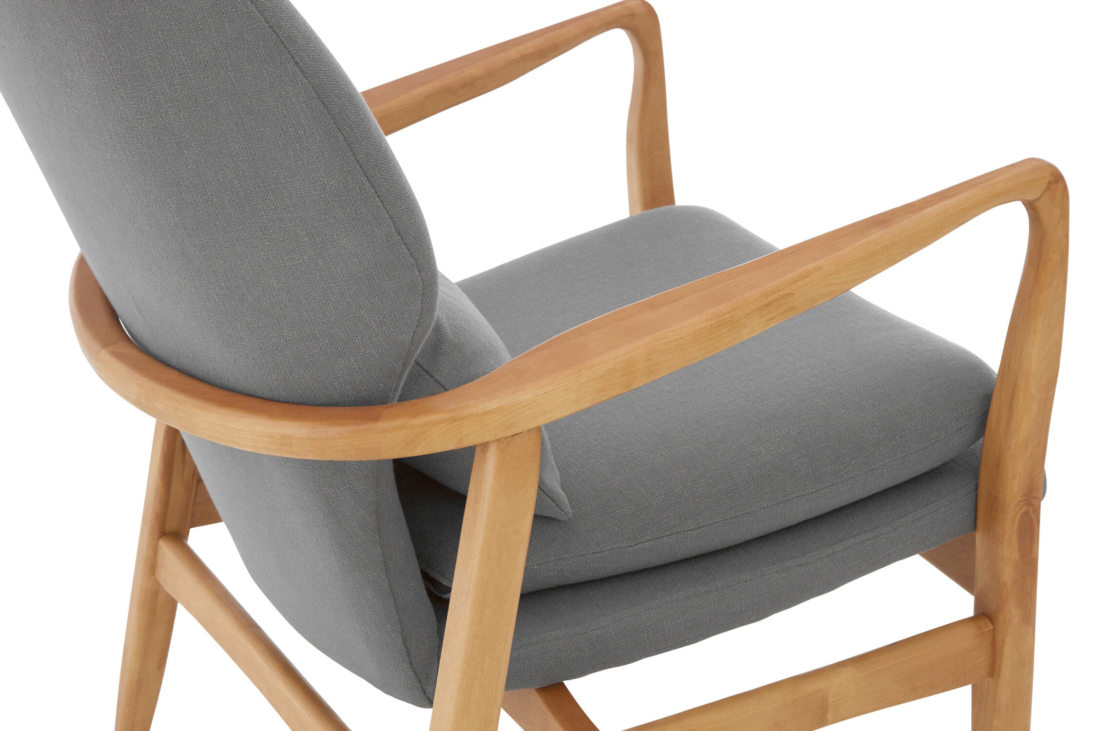 Grey Mid Century Birchwood Armchair - The Orchard Home and Gifts