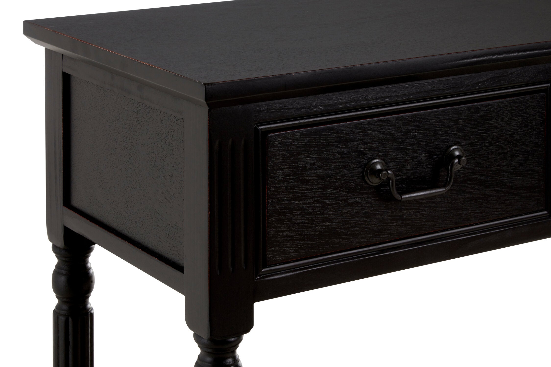 Vintage Black Three Drawer Console Table - The Orchard Home and Gifts